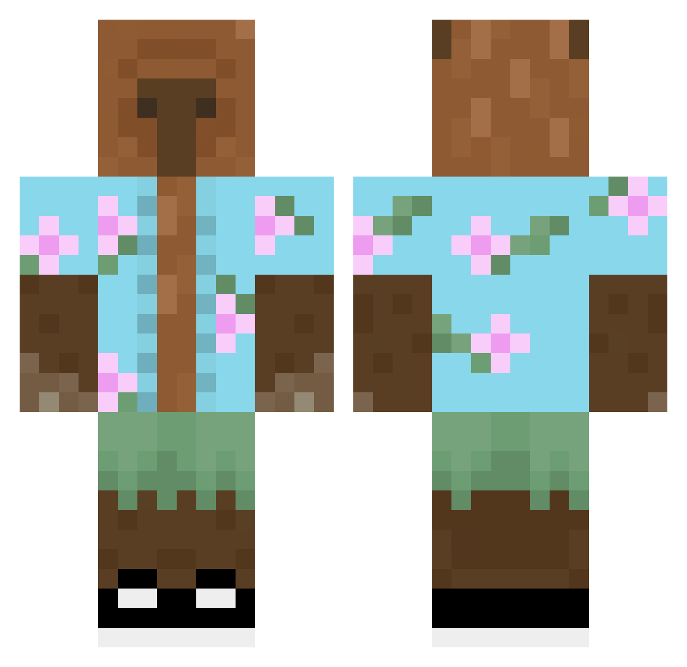 forbite Minecraft skin, front and back view