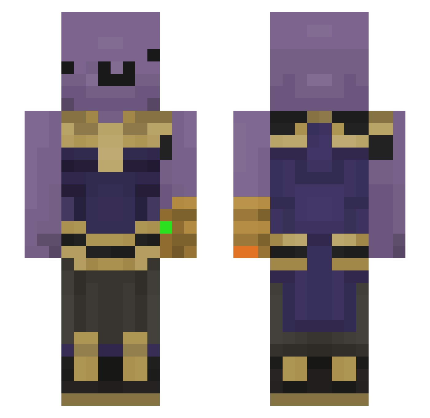 1Sketchy Minecraft skin, front and back view