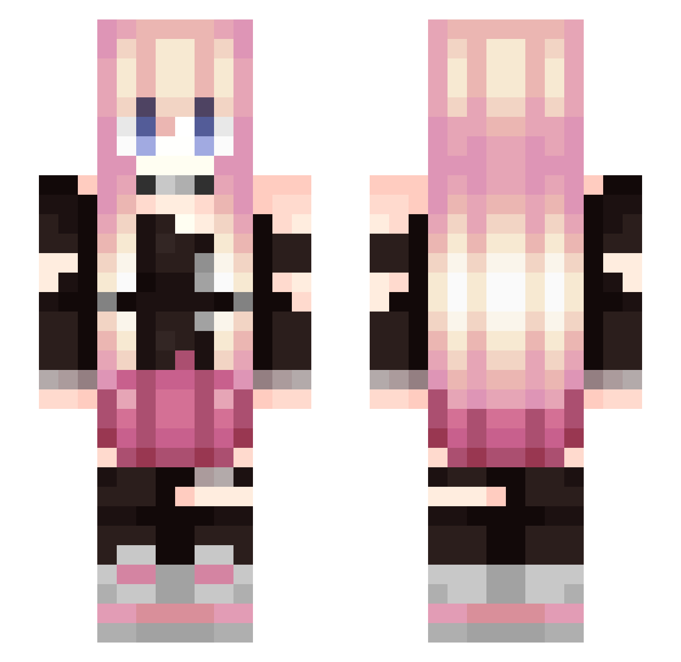 Zemtex Minecraft skin, front and back view