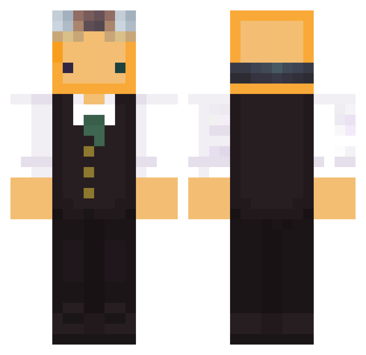 M4NlAC Minecraft skin, front and back view