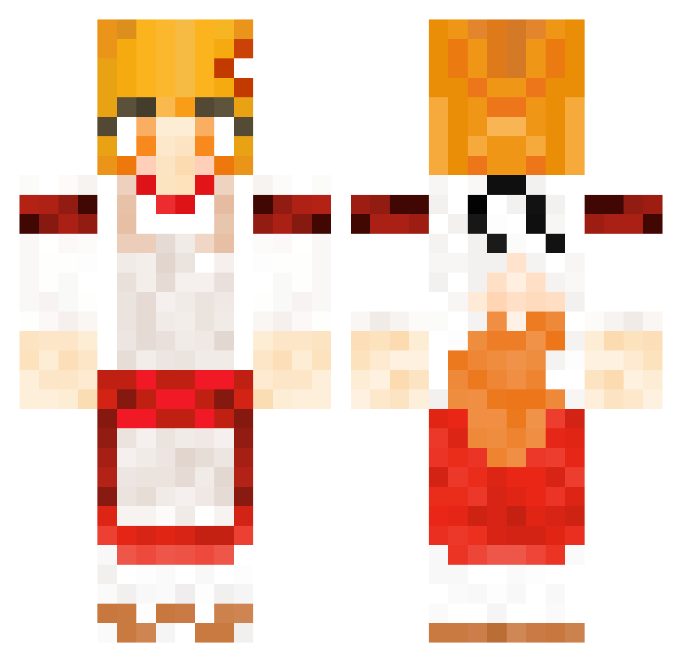 Launchpad Minecraft skin, front and back view
