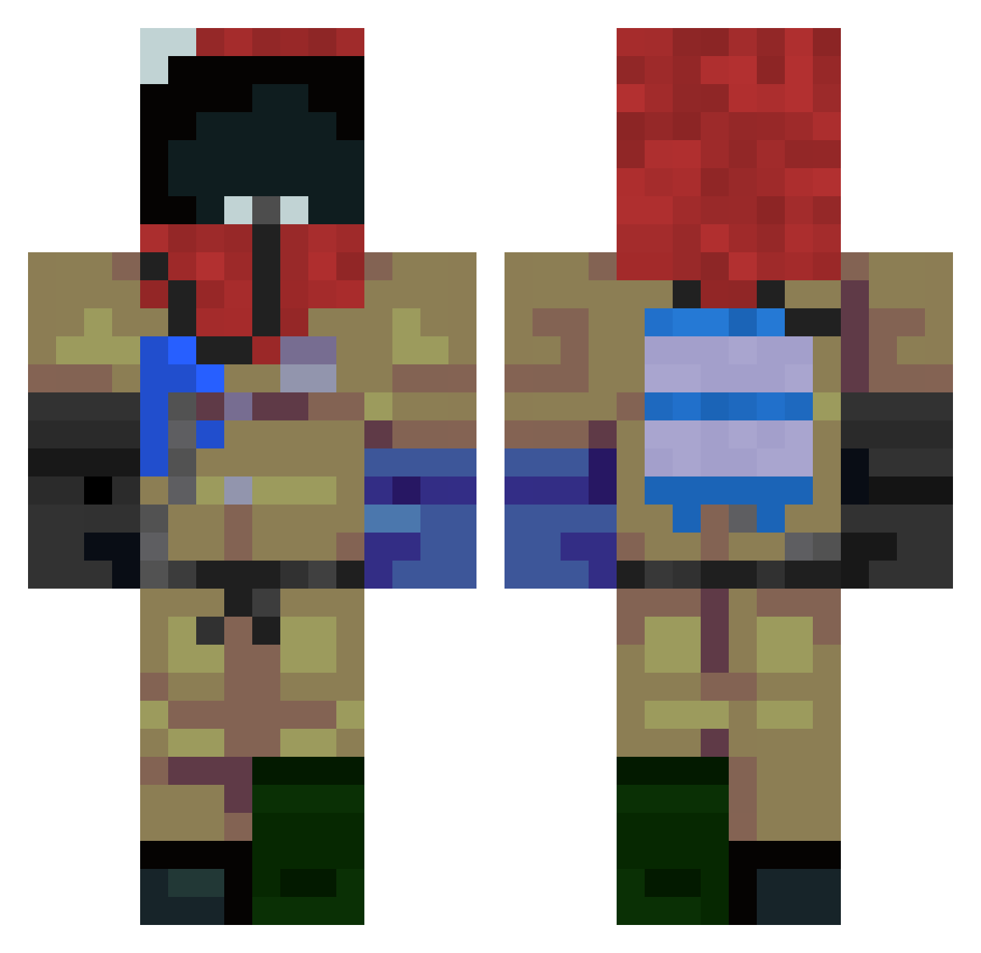 Swiprx Minecraft skin, front and back view