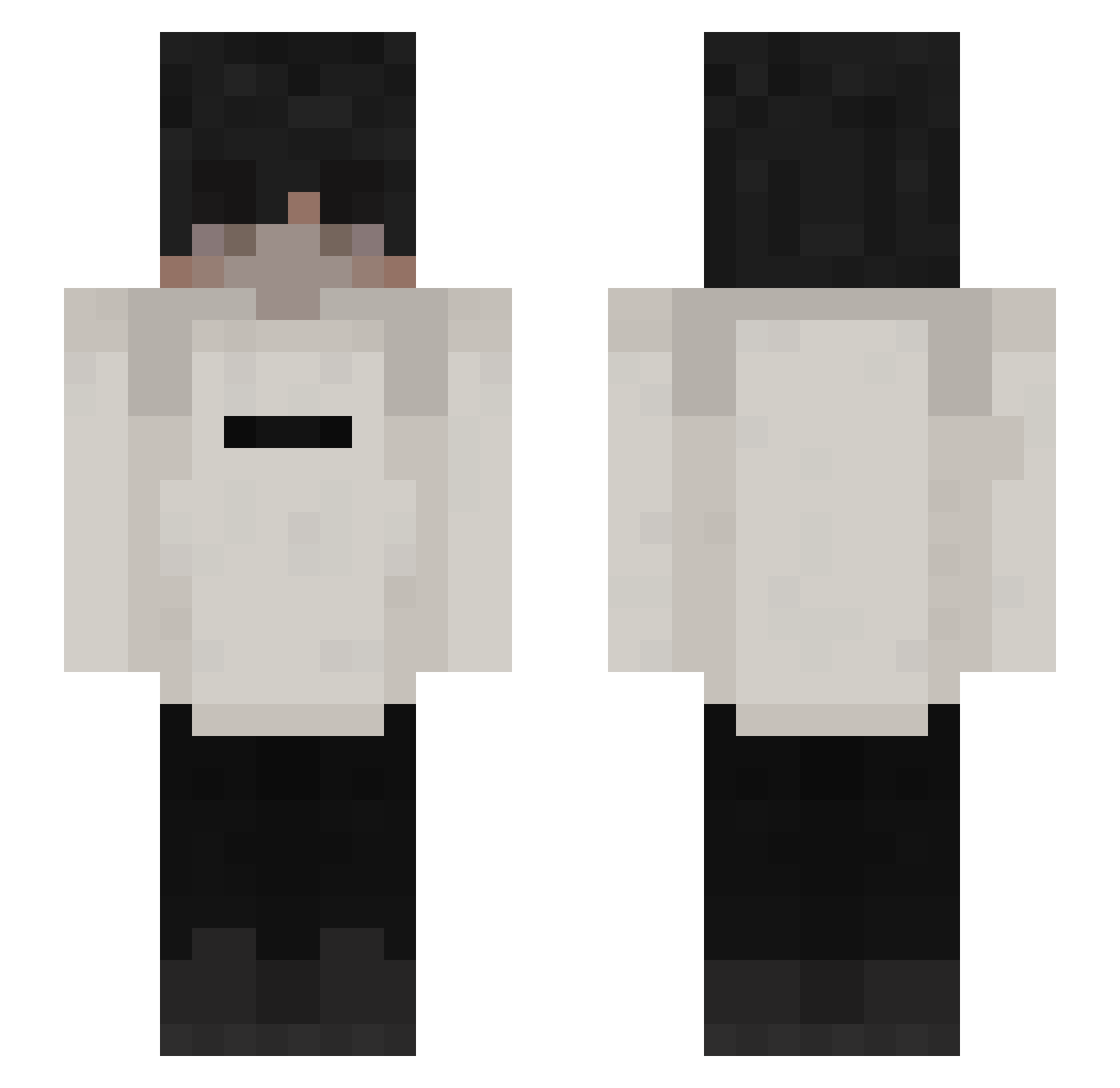 Sparkl3yT1ssu3 Minecraft skin, front and back view