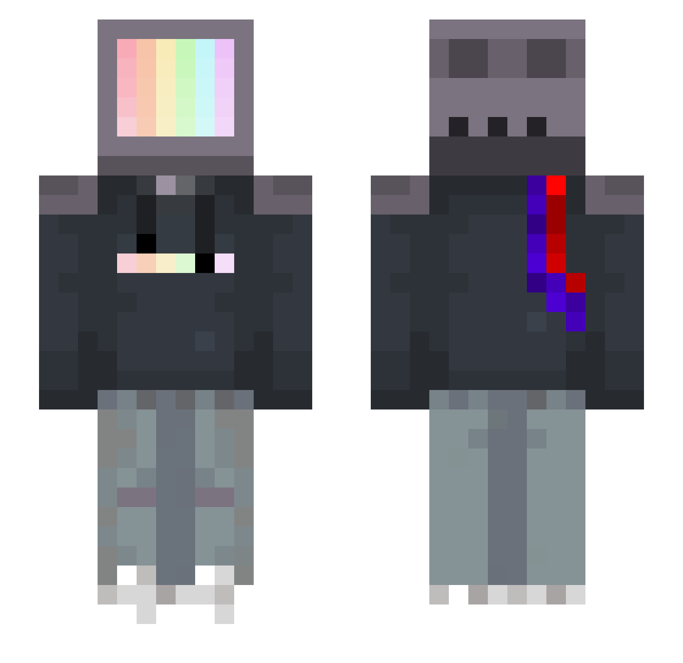 Suctions Minecraft skin, front and back view