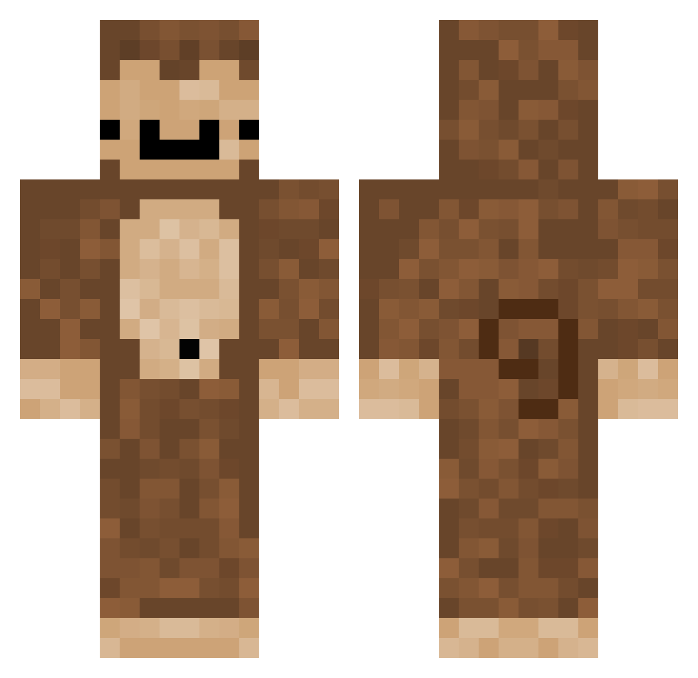 TIGER0316 Minecraft skin, front and back view