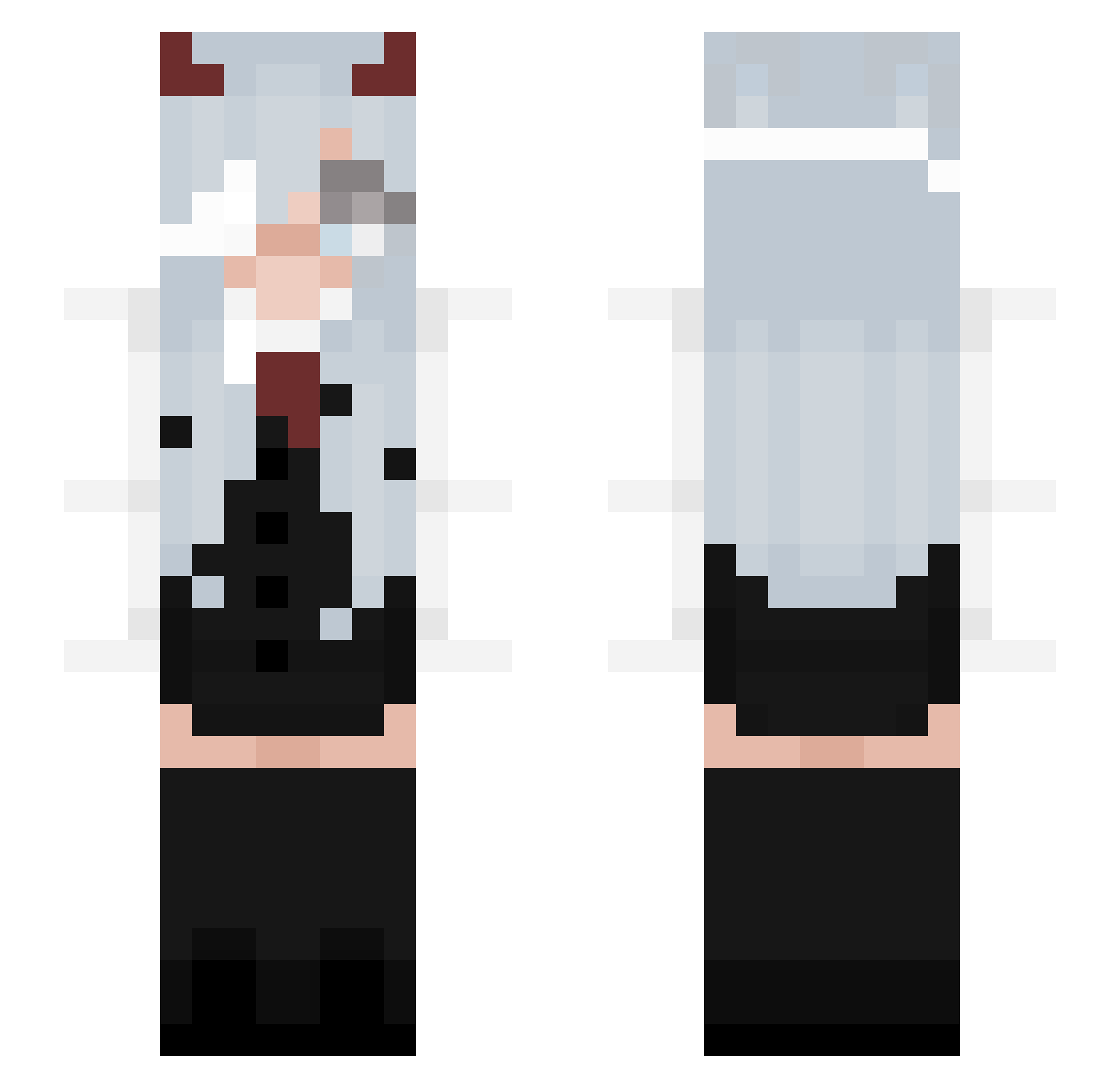 SleepyGin Minecraft skin, front and back view