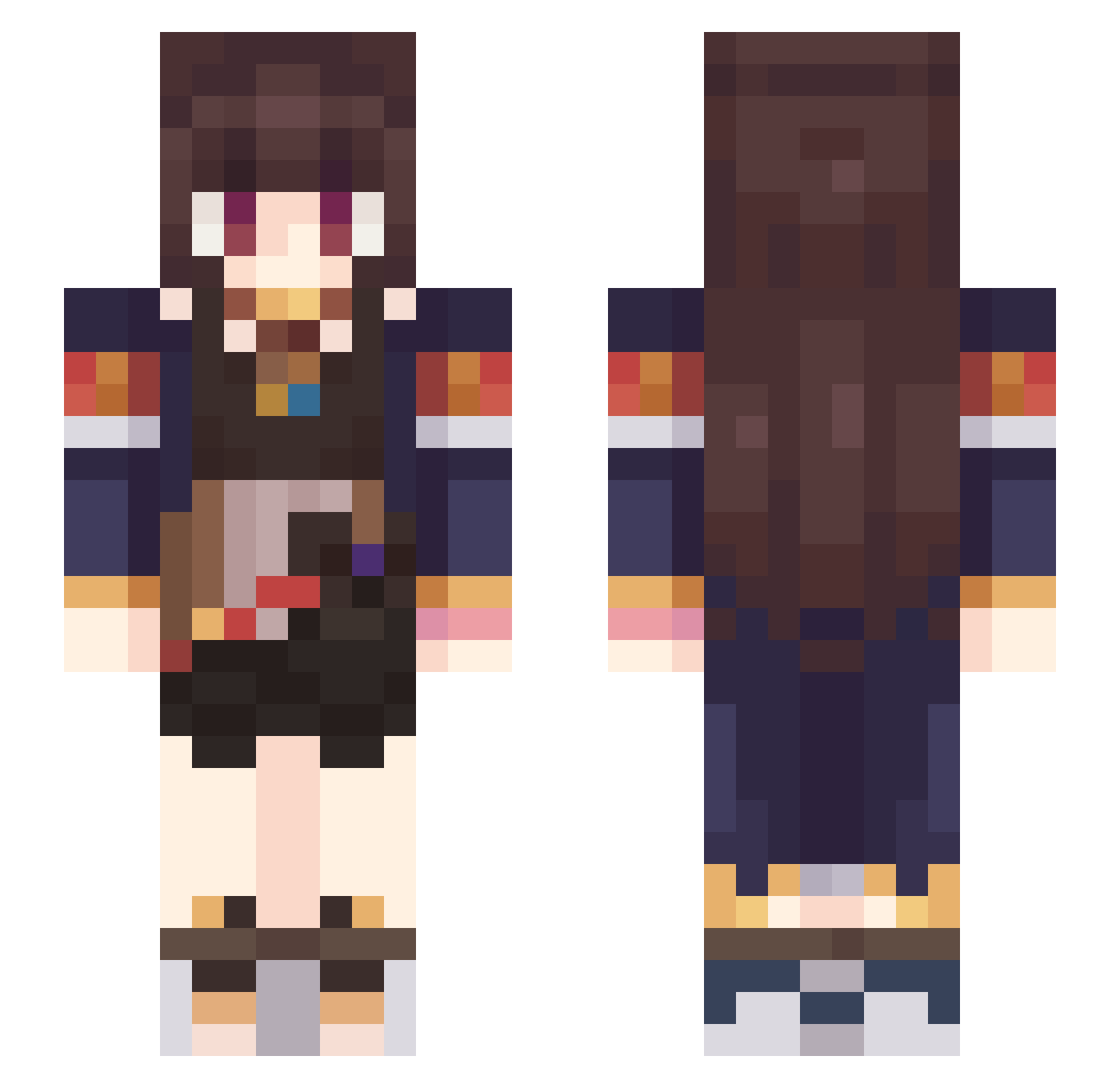 GreenTeaSnail Minecraft skin, front and back view