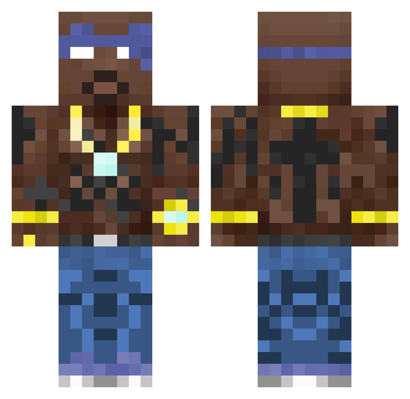 snorhond Minecraft skin, front and back view