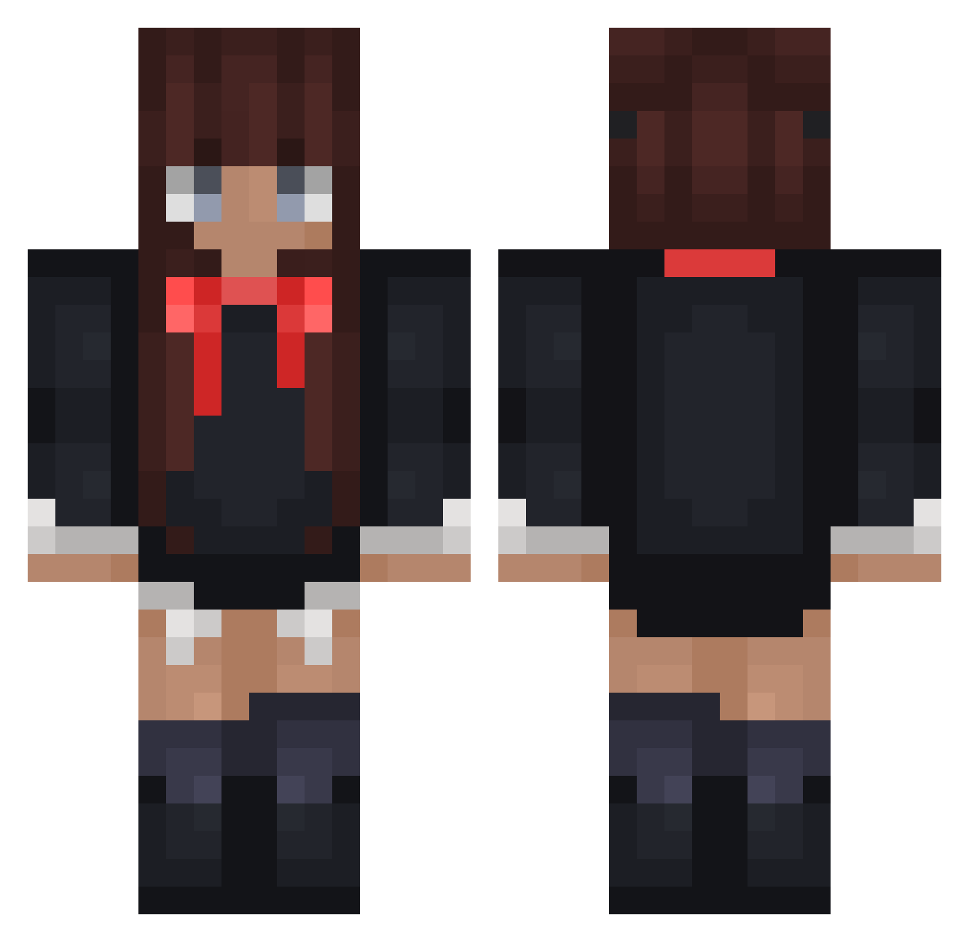 Doretta Minecraft skin, front and back view