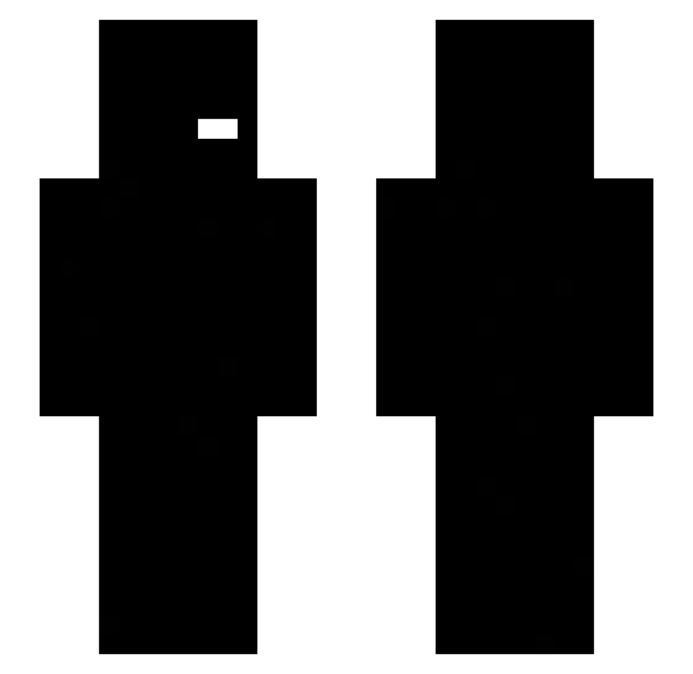 venorx Minecraft skin, front and back view