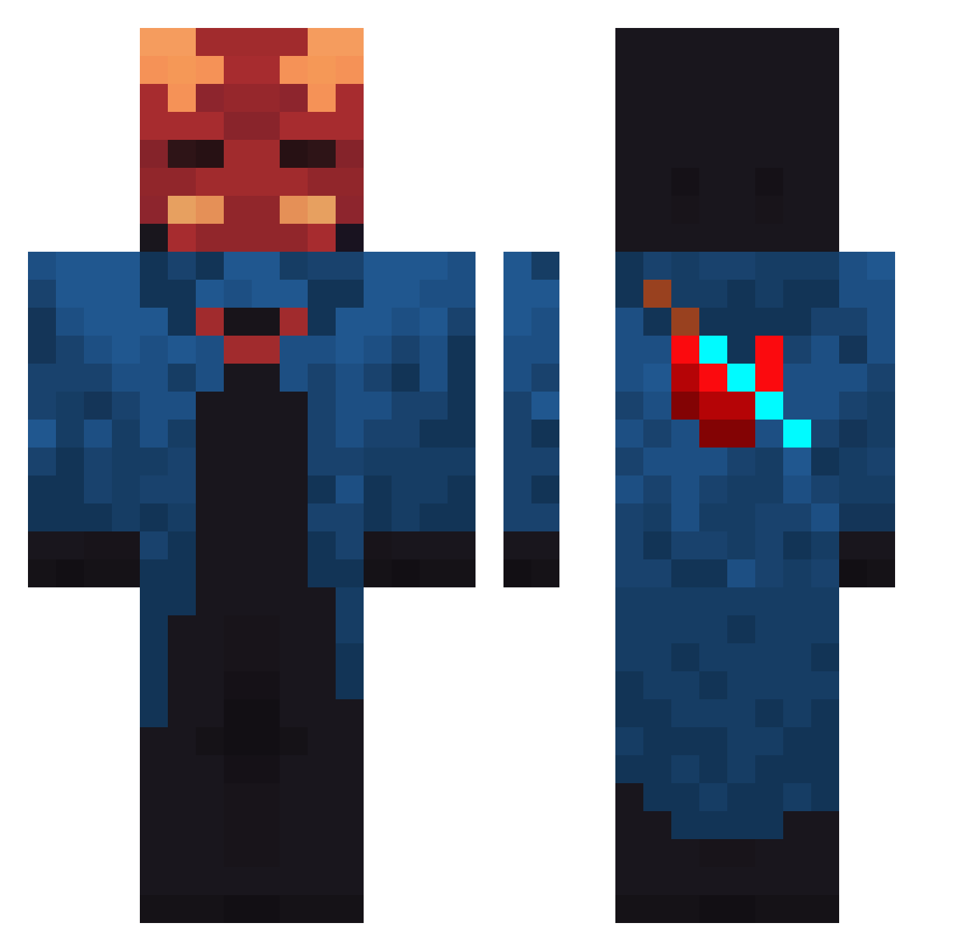 YaTotKiKi Minecraft skin, front and back view