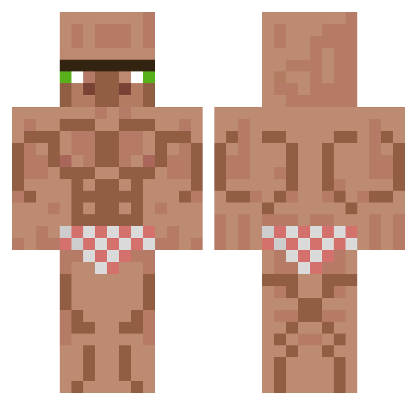 SamIsDope Minecraft skin, front and back view