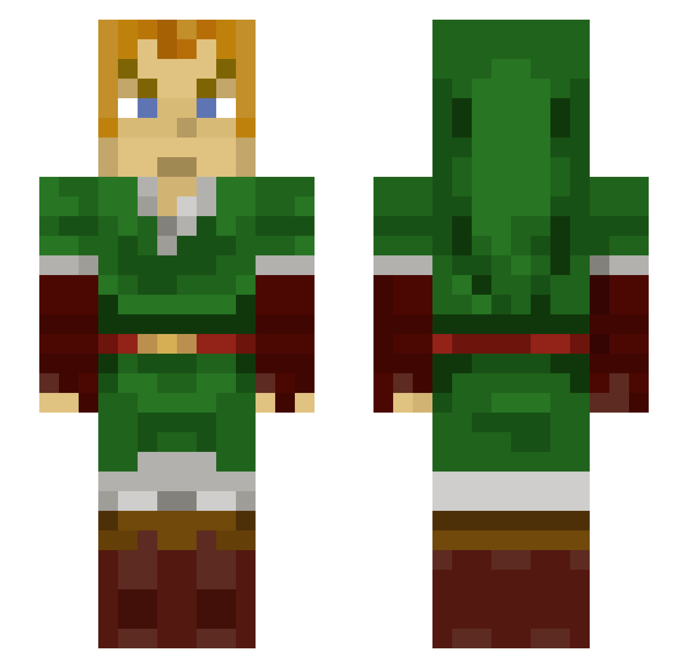 ShaunDuff Minecraft skin, front and back view