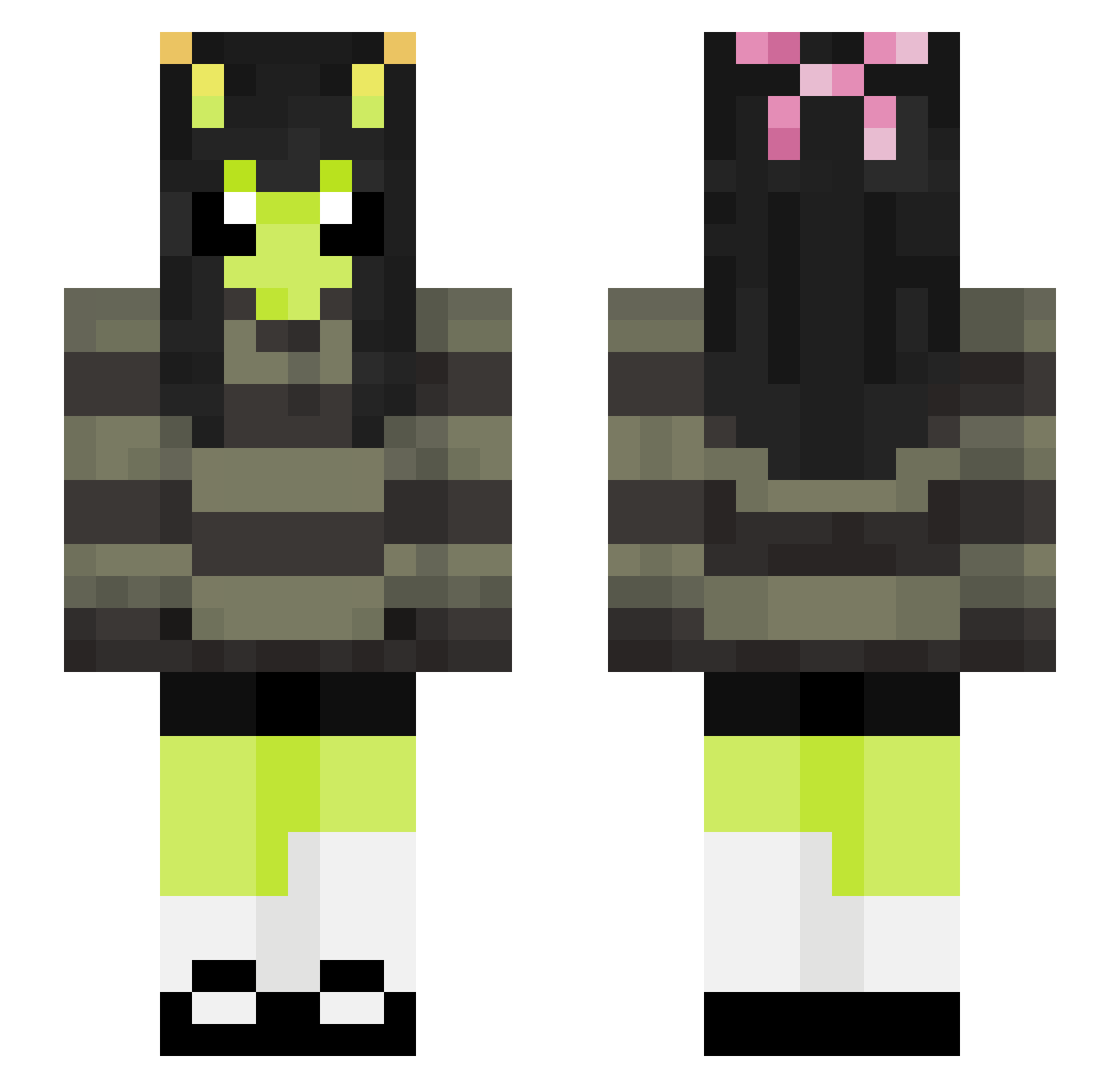 SpicyNoodles13 Minecraft skin, front and back view