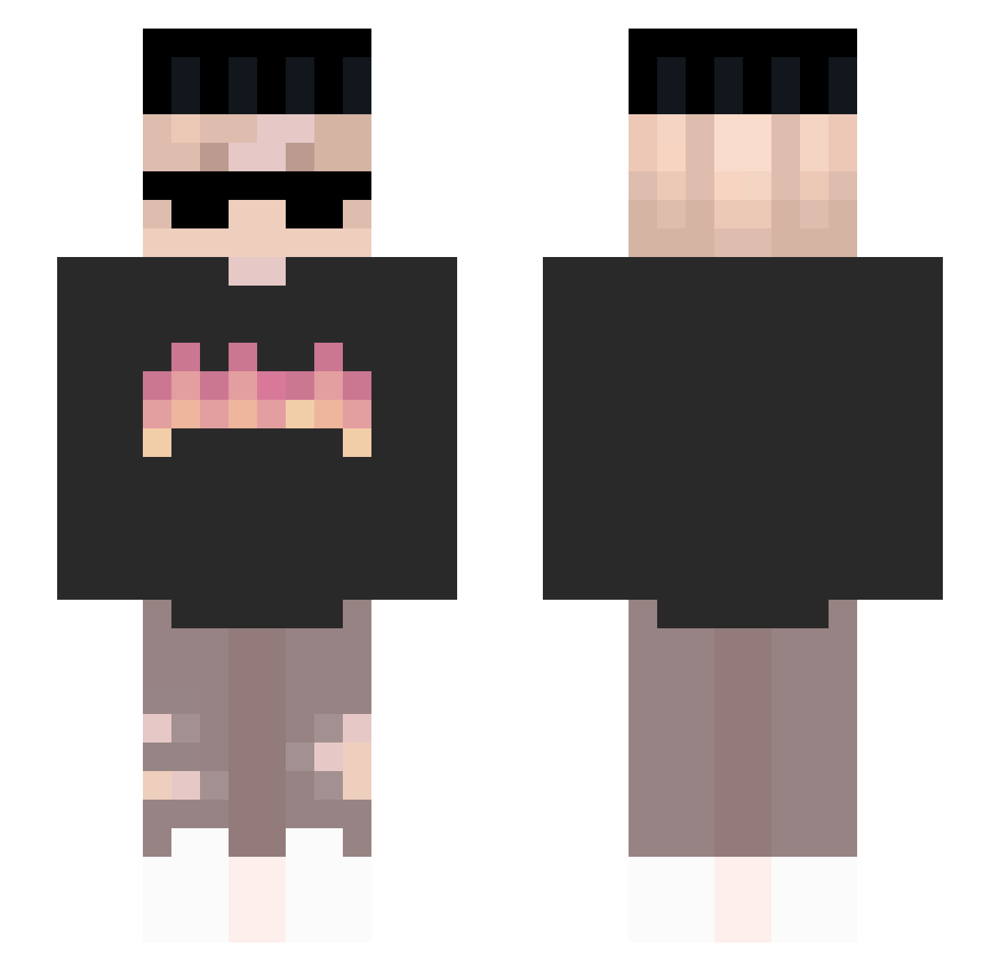 Synnurs Minecraft skin, front and back view