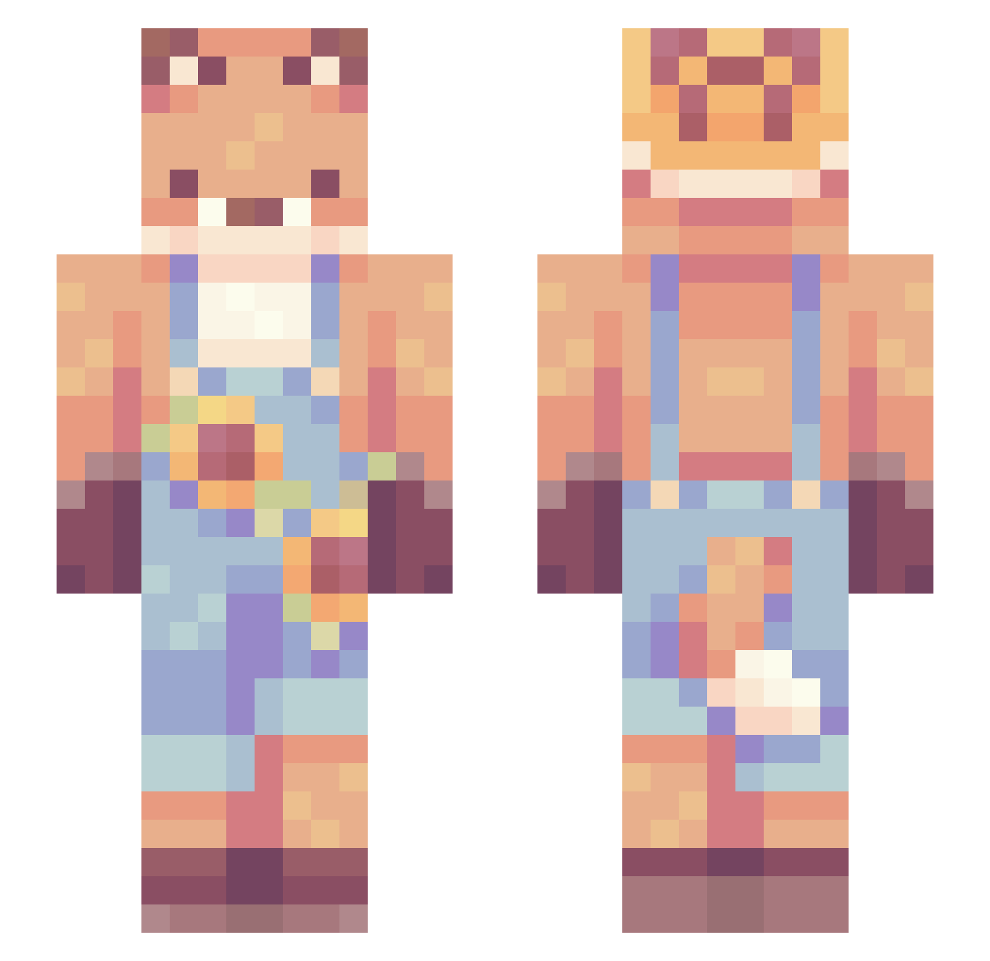 T3mpo_ Minecraft skin, front and back view