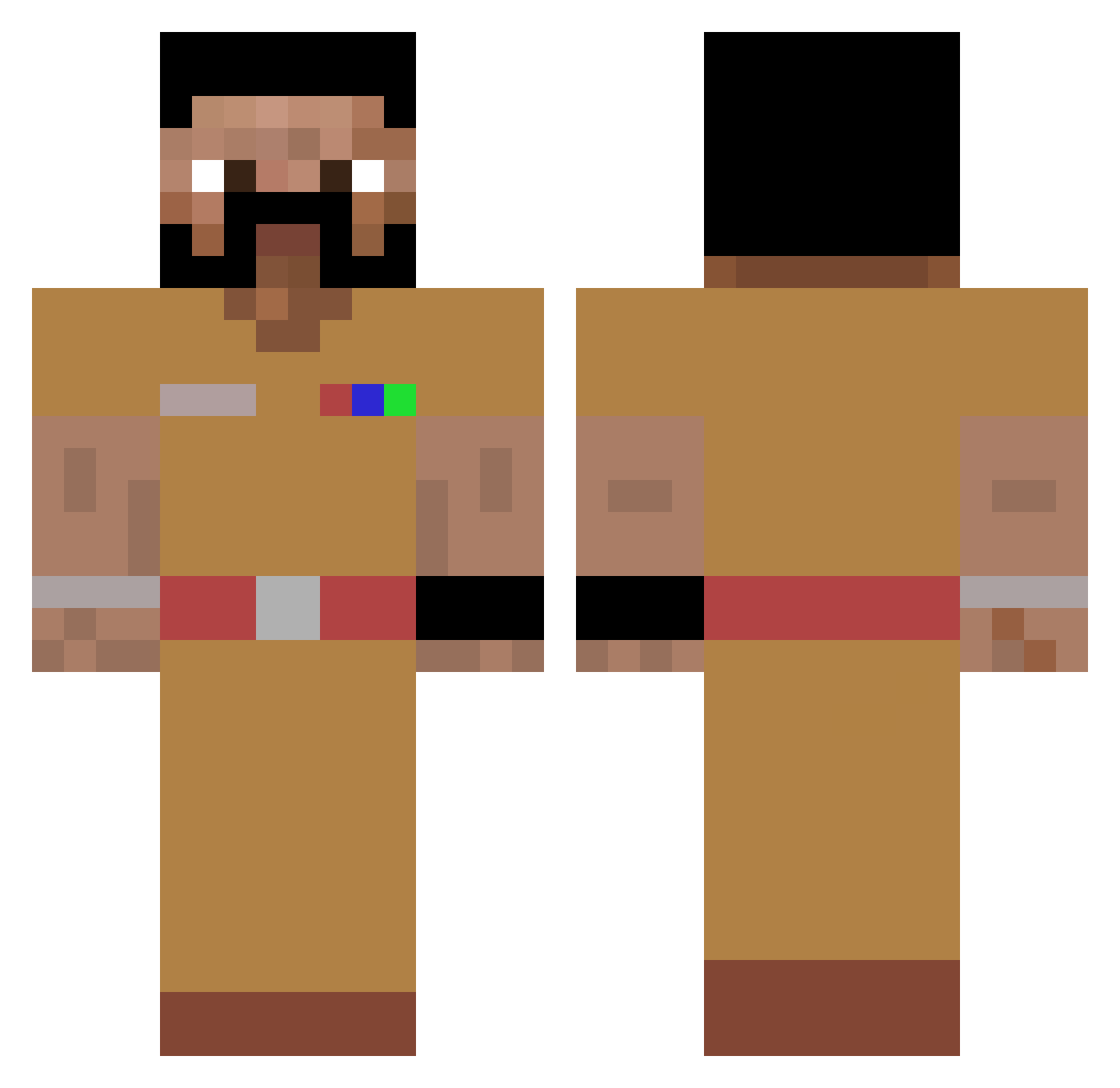 BrownMonkey_ Minecraft skin, front and back view