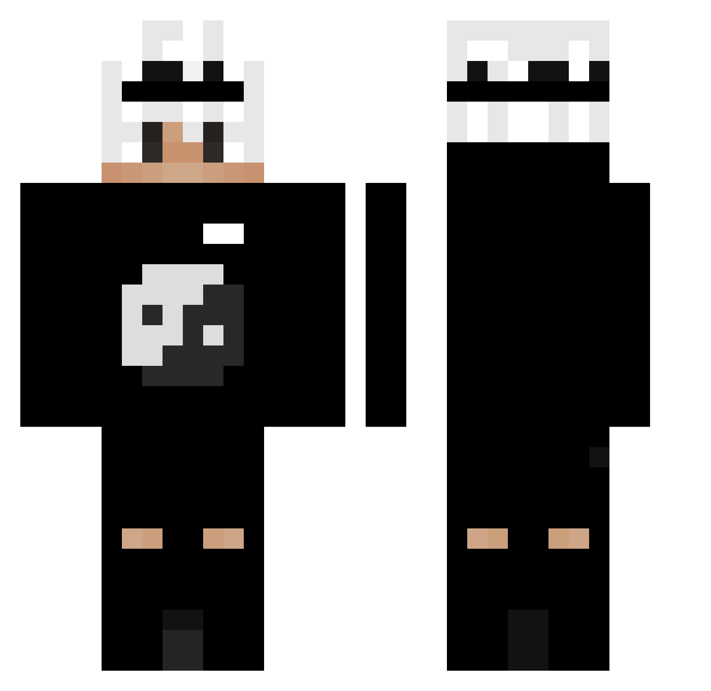 Judgement_Core Minecraft skin, front and back view