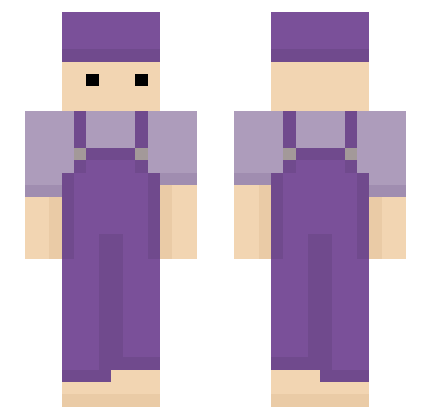 rerising Minecraft skin, front and back view