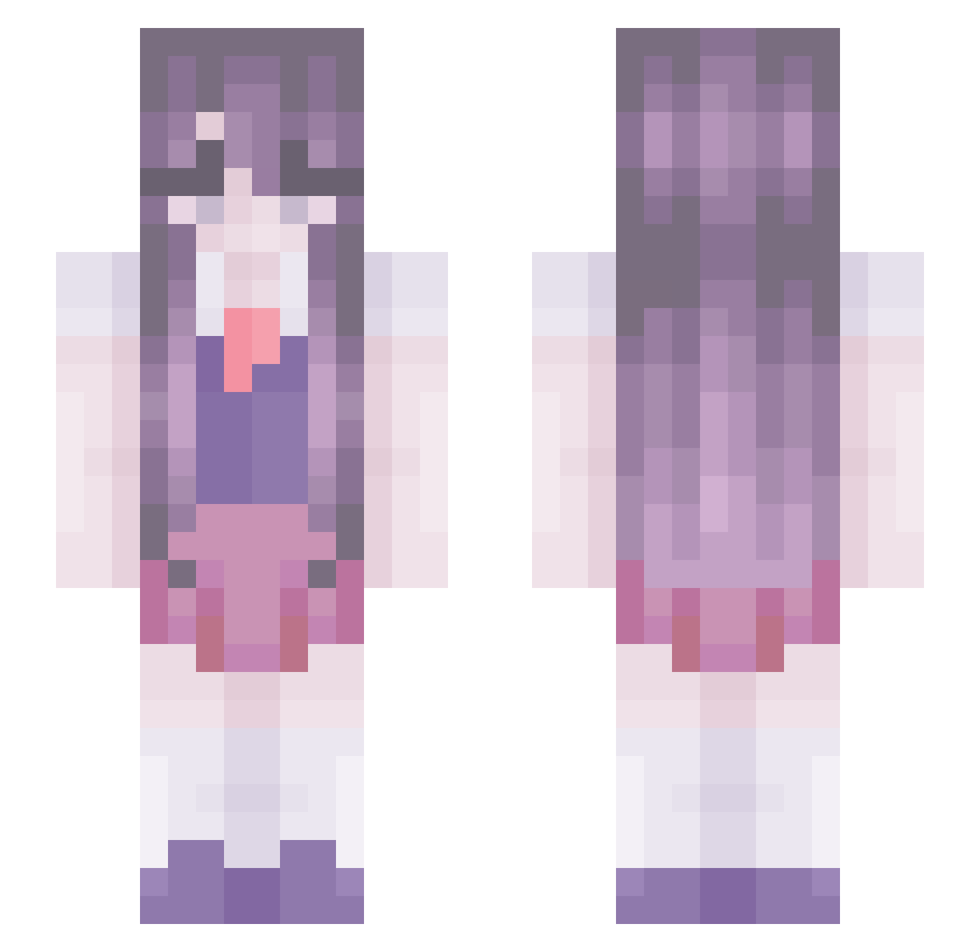 Kazu404 Minecraft skin, front and back view