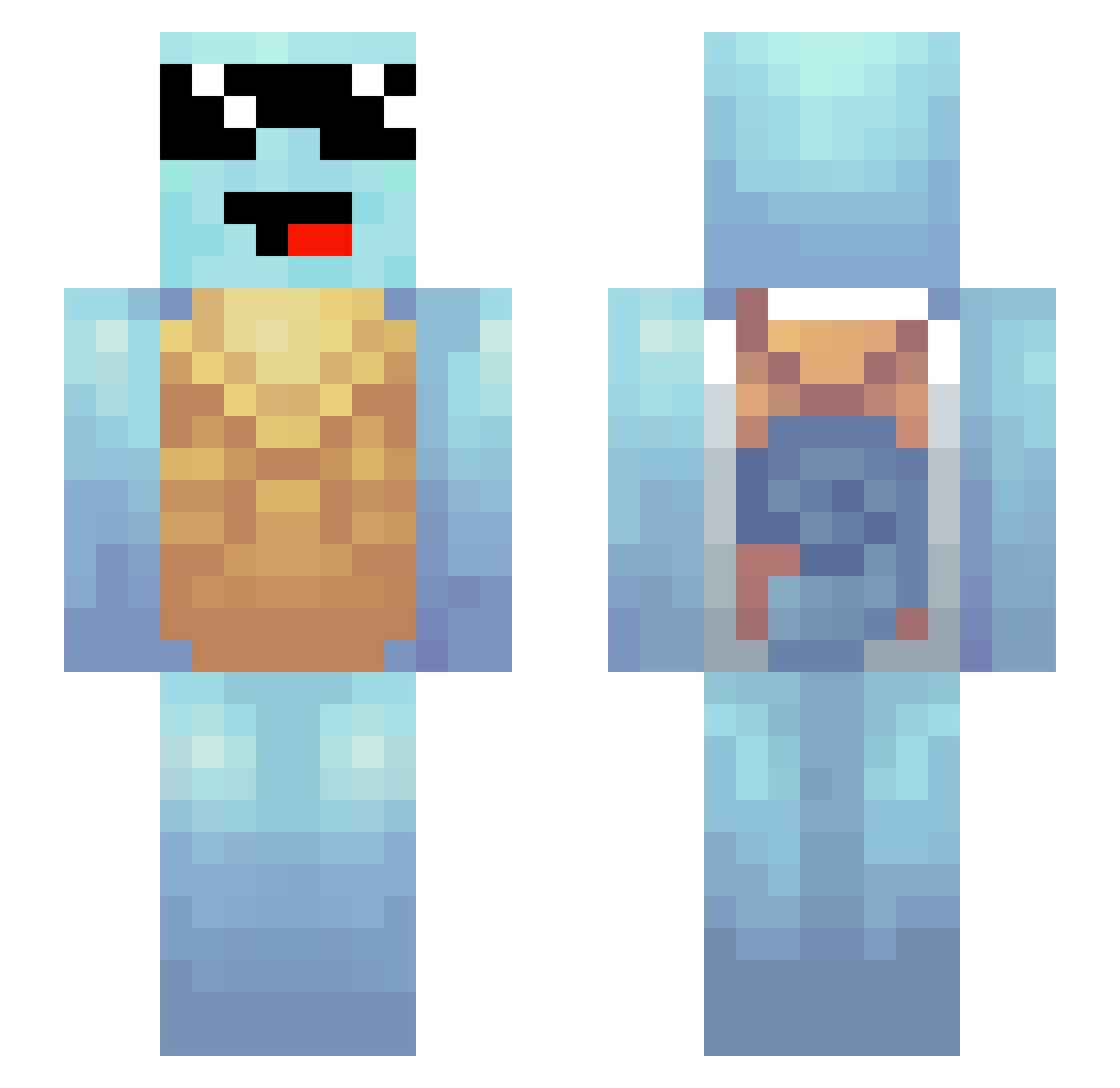 MattyOnMars Minecraft skin, front and back view