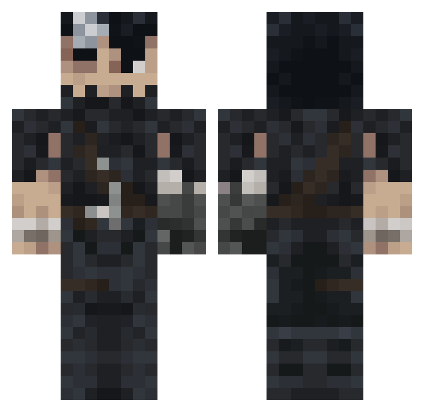 mapache11111 Minecraft skin, front and back view