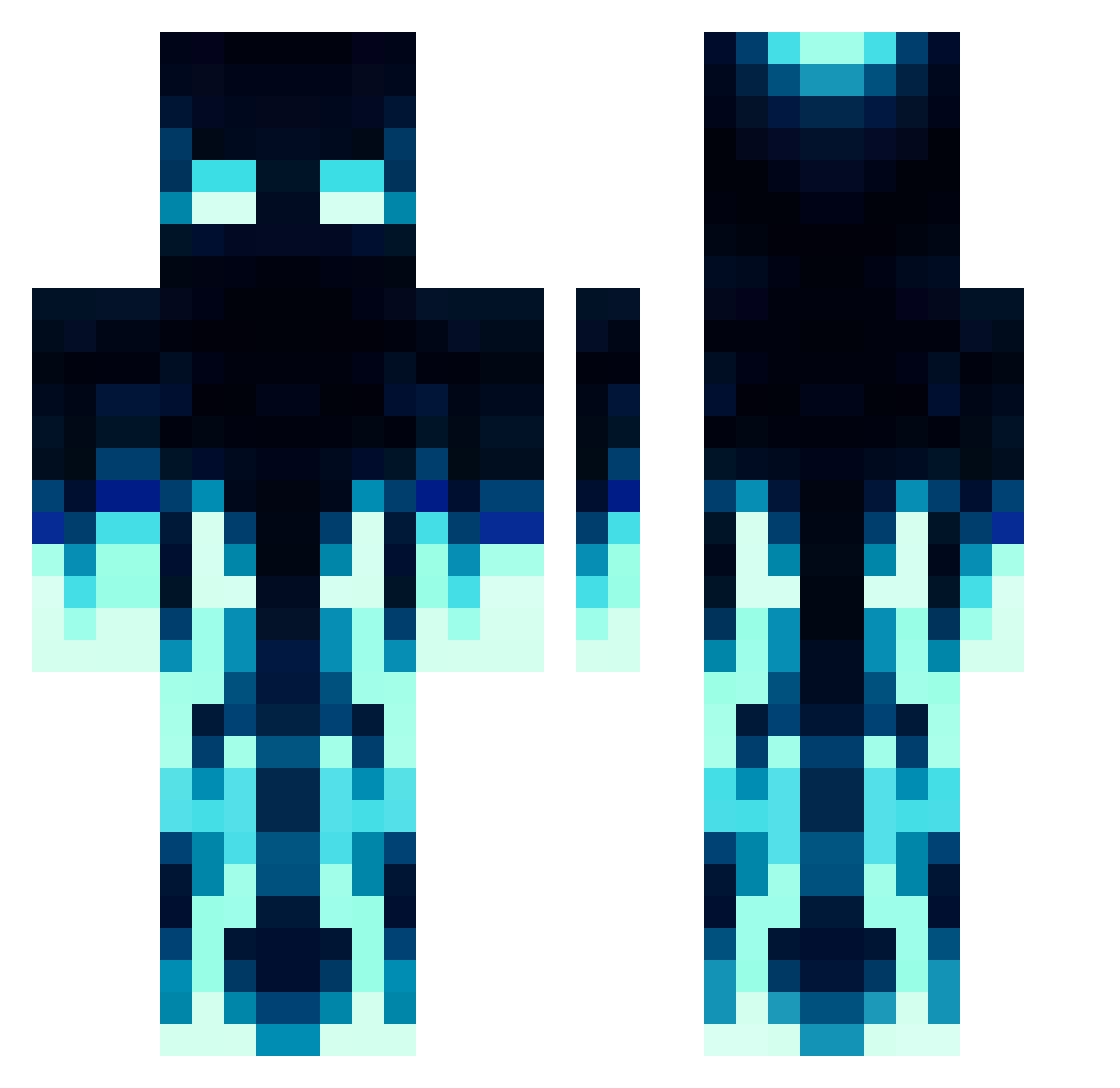 Santygamer24 Minecraft skin, front and back view
