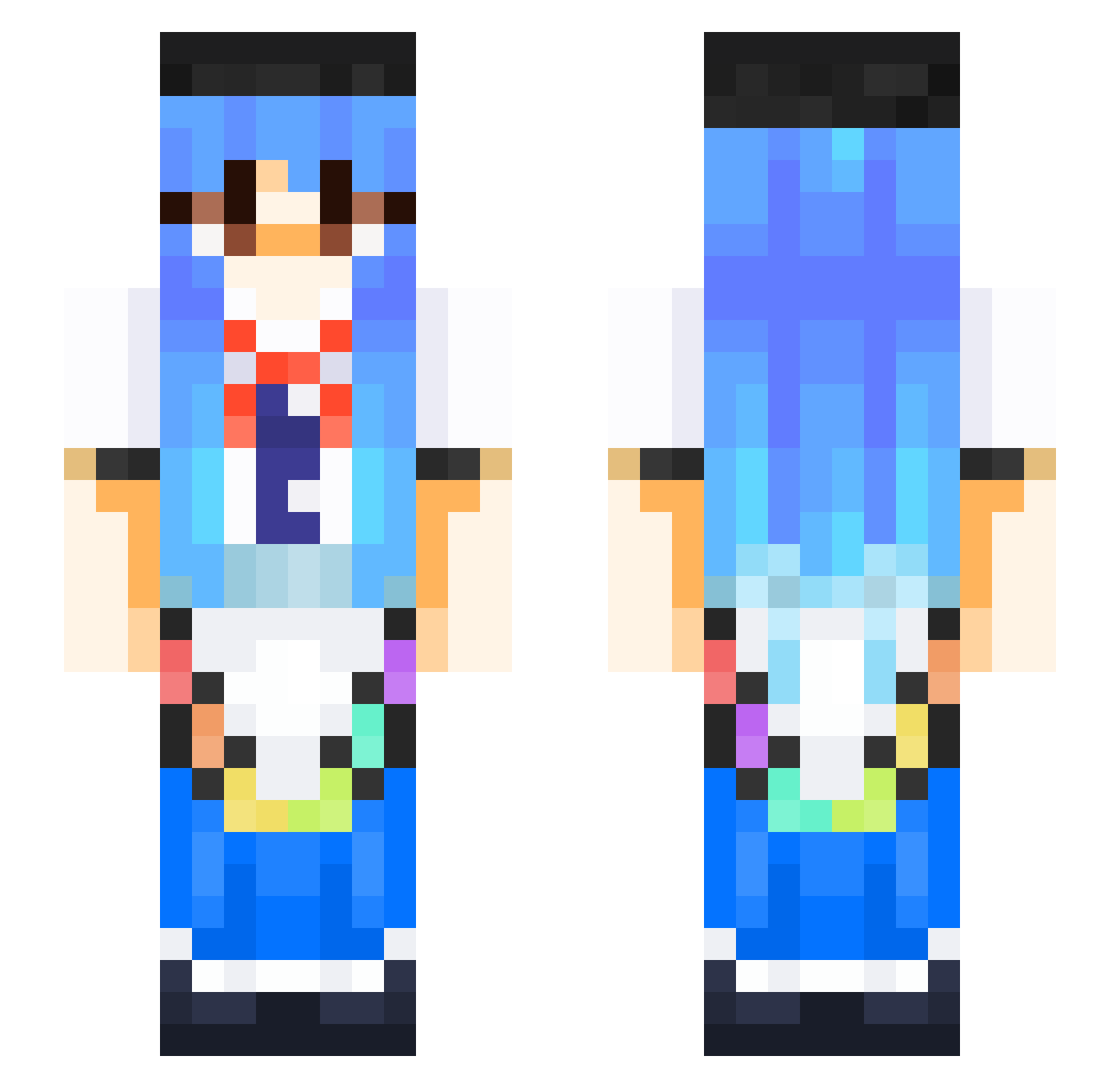 TenshiMyLove Minecraft skin, front and back view