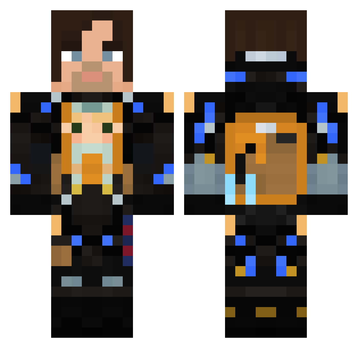 MorningHour Minecraft skin, front and back view