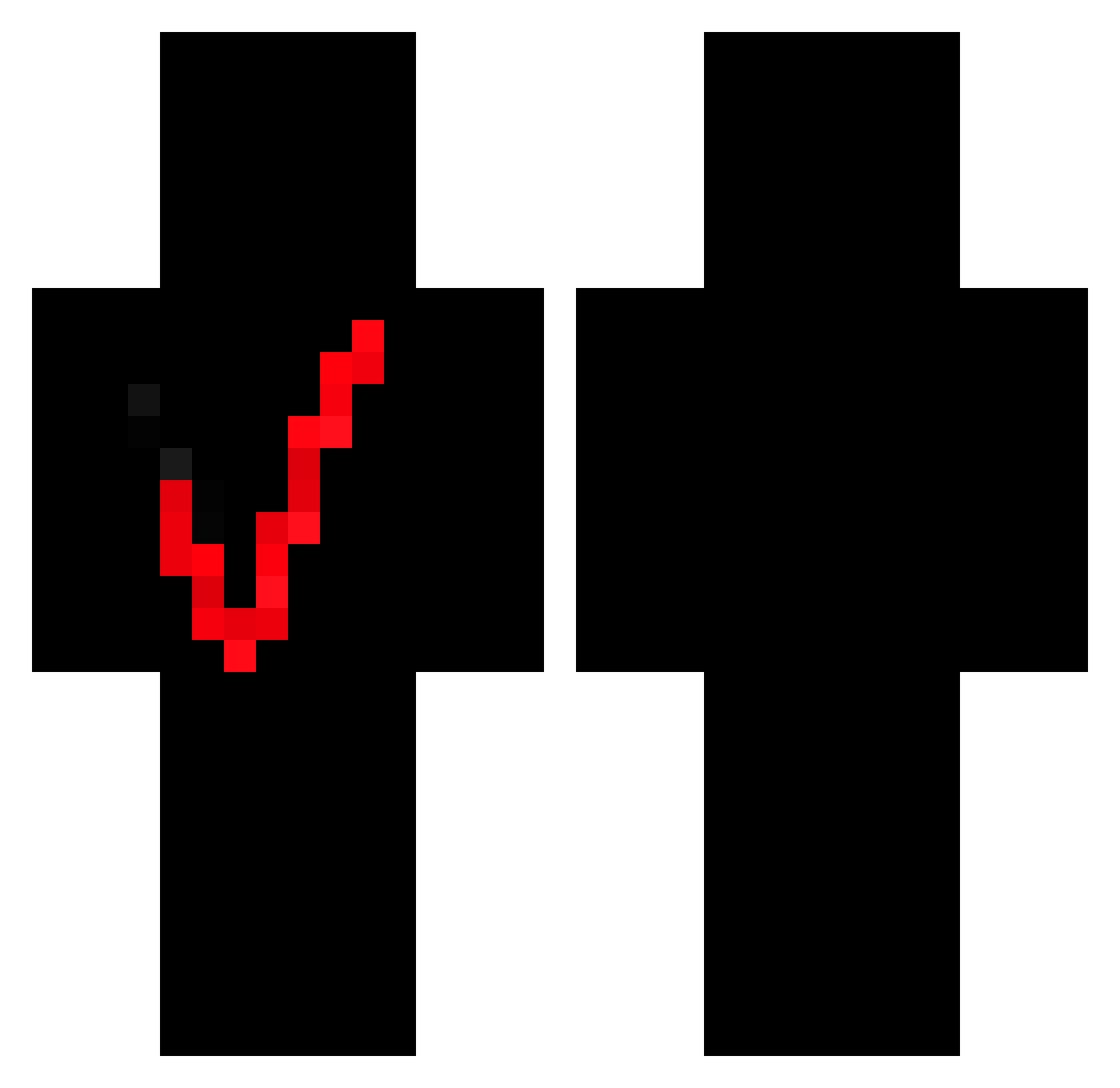 Vez68 Minecraft skin, front and back view