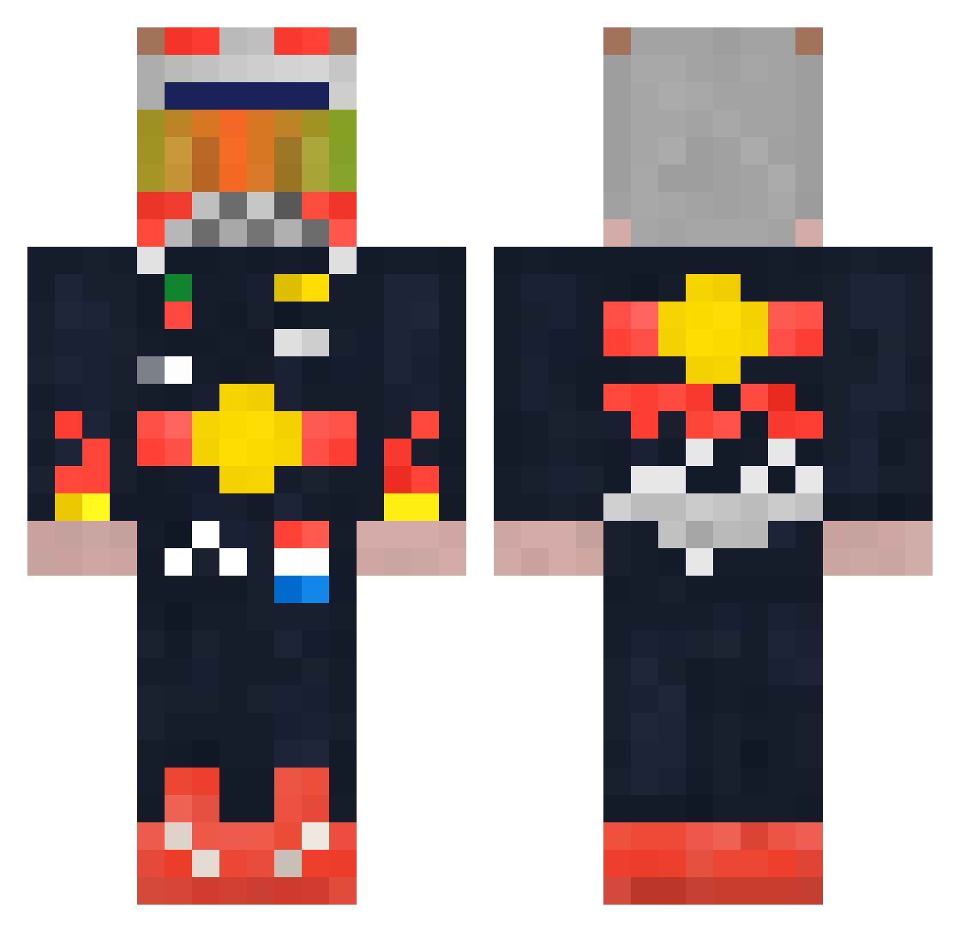 KittyToe1 Minecraft skin, front and back view