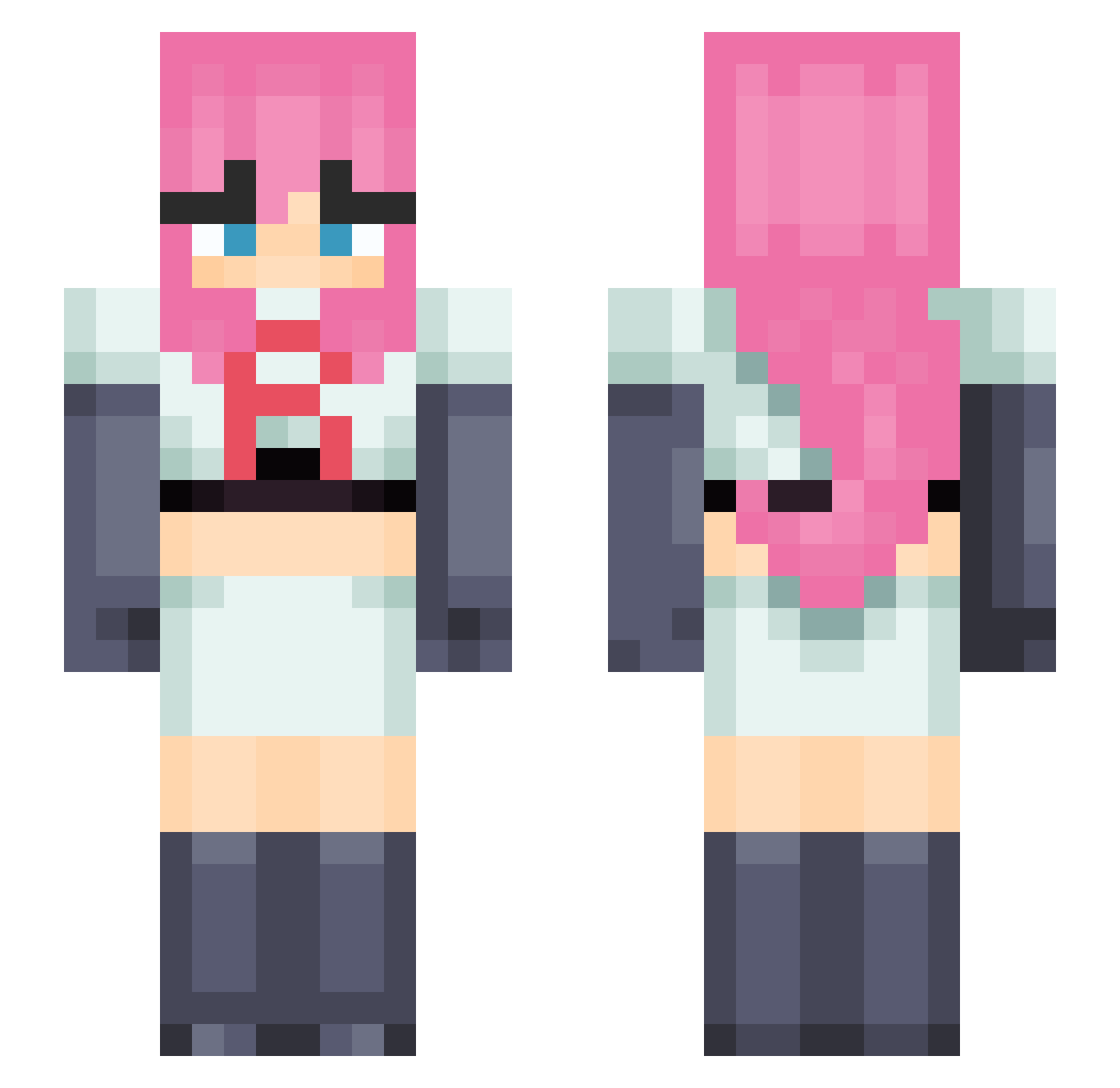 Hibbsy13 Minecraft skin, front and back view