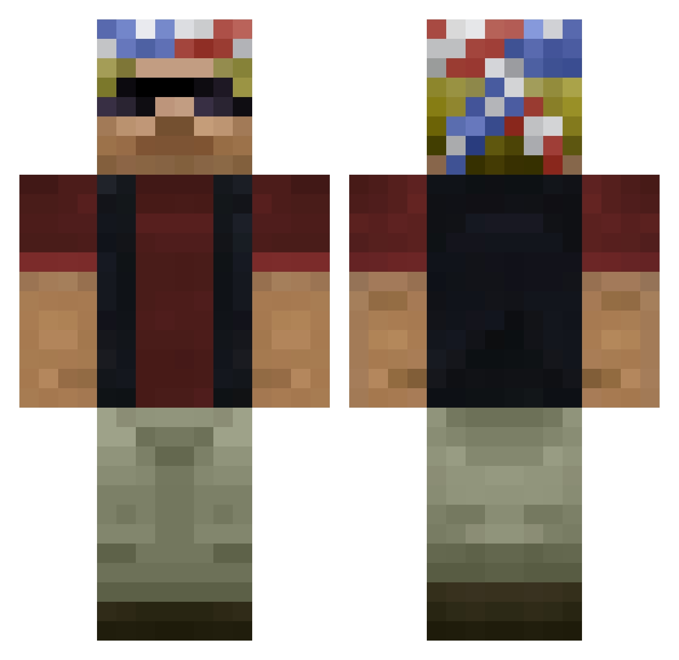 POV_MeRobbing_u Minecraft skin, front and back view
