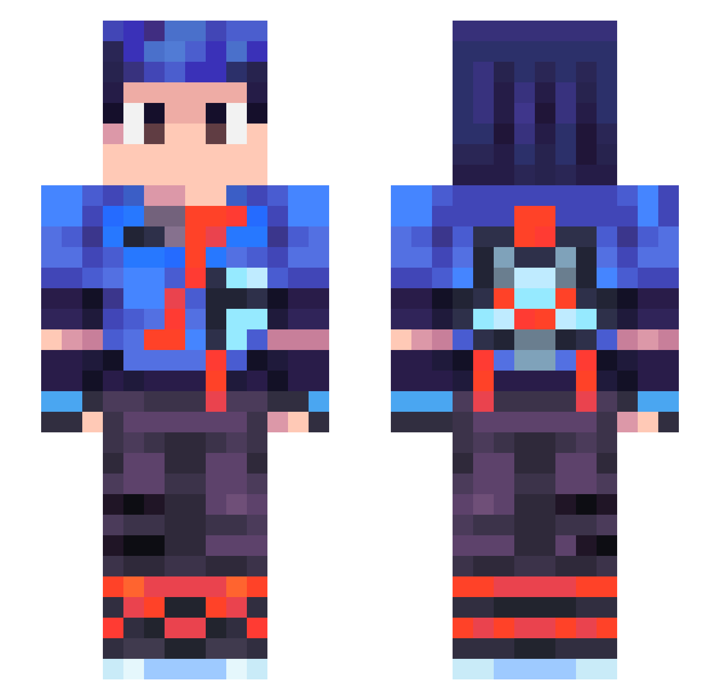 omanpeko Minecraft skin, front and back view