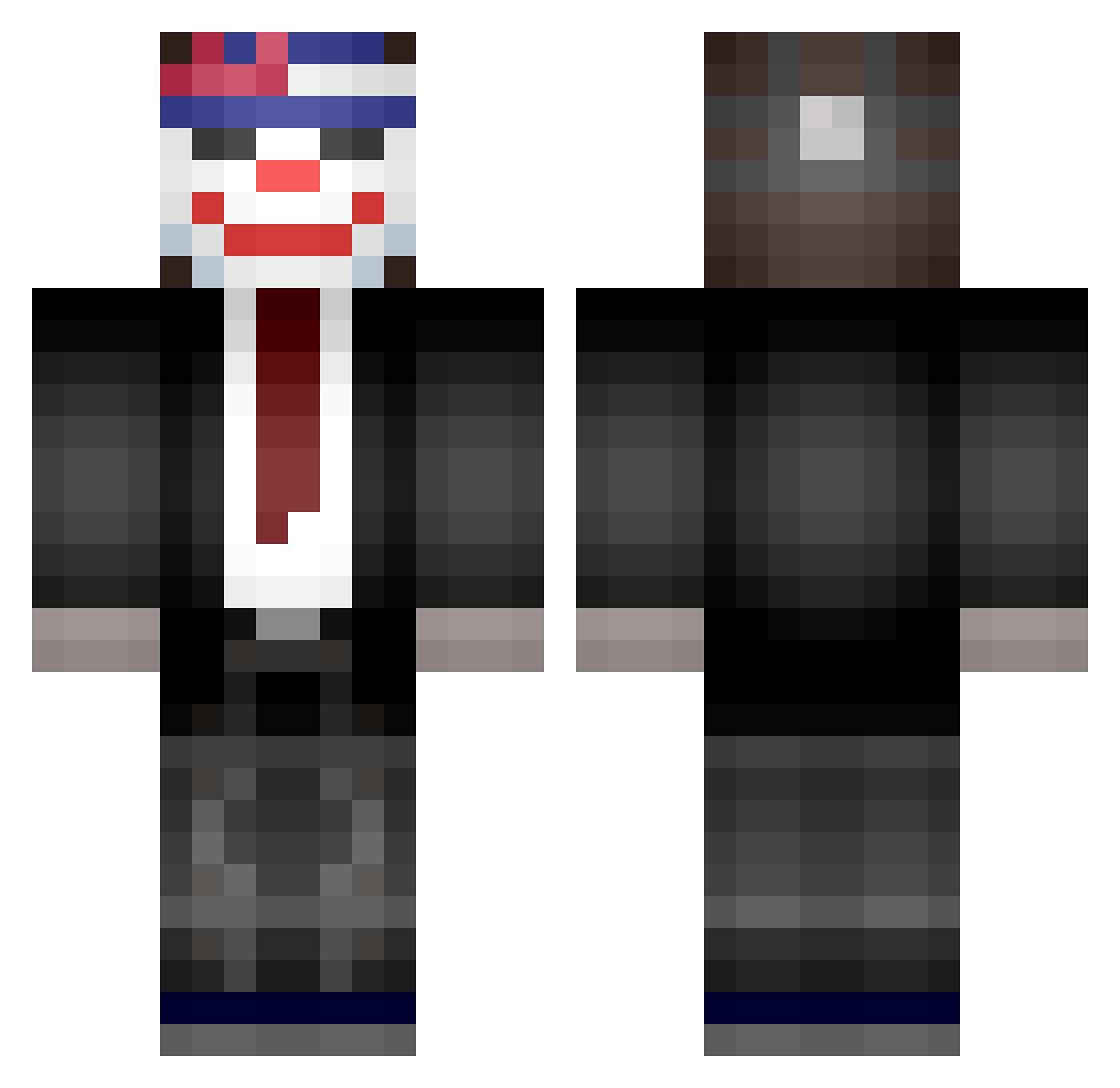 Apaches Minecraft skin, front and back view