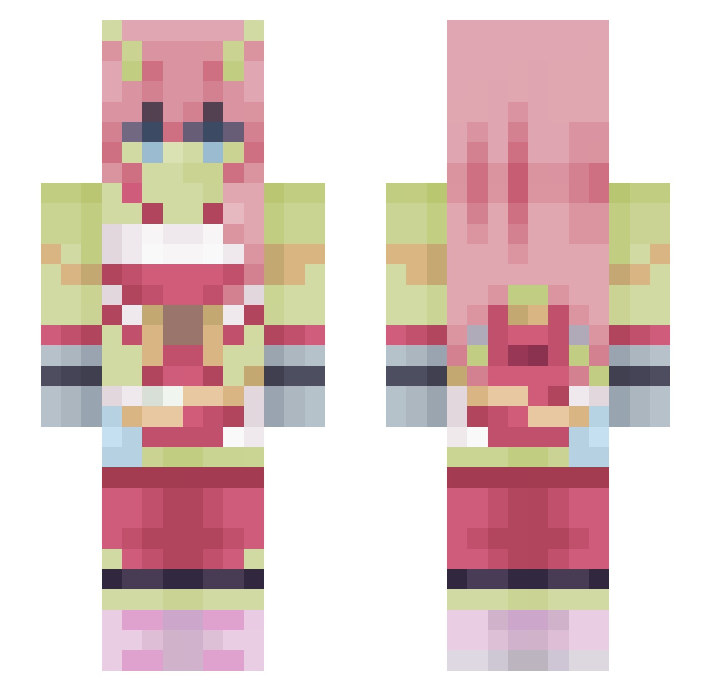 Beleisa Minecraft skin, front and back view