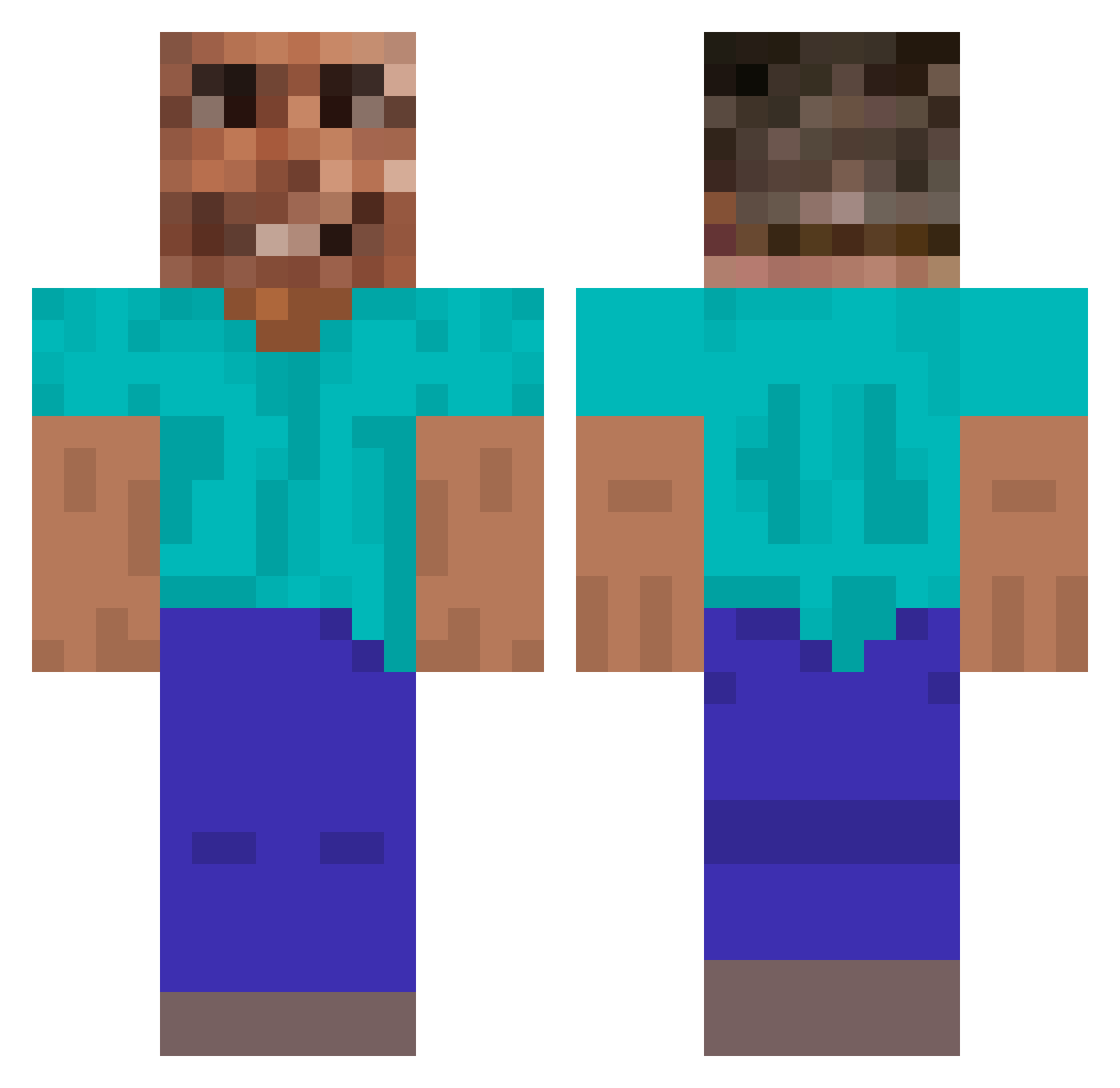 Laippre Minecraft skin, front and back view