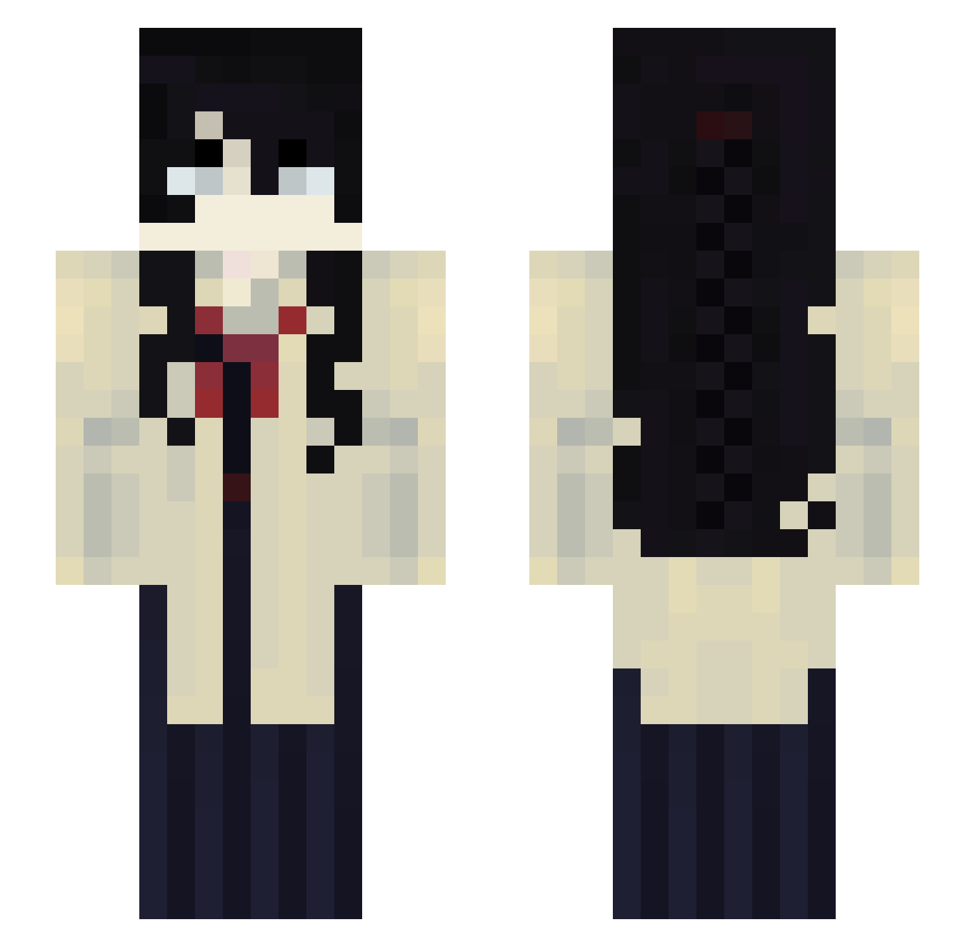 Neeryu Minecraft skin, front and back view
