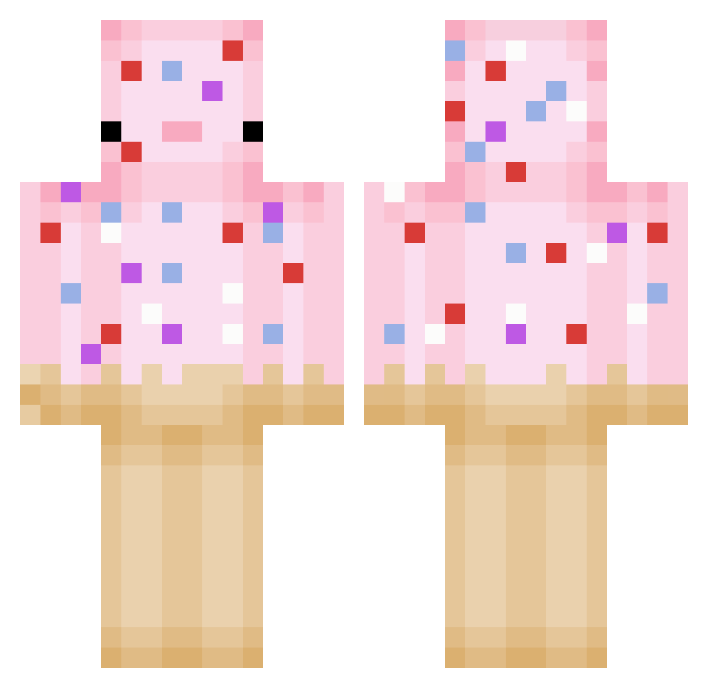 TMRlogic Minecraft skin, front and back view