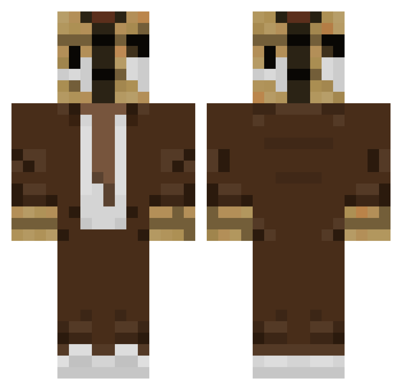 Serverzyo Minecraft skin, front and back view