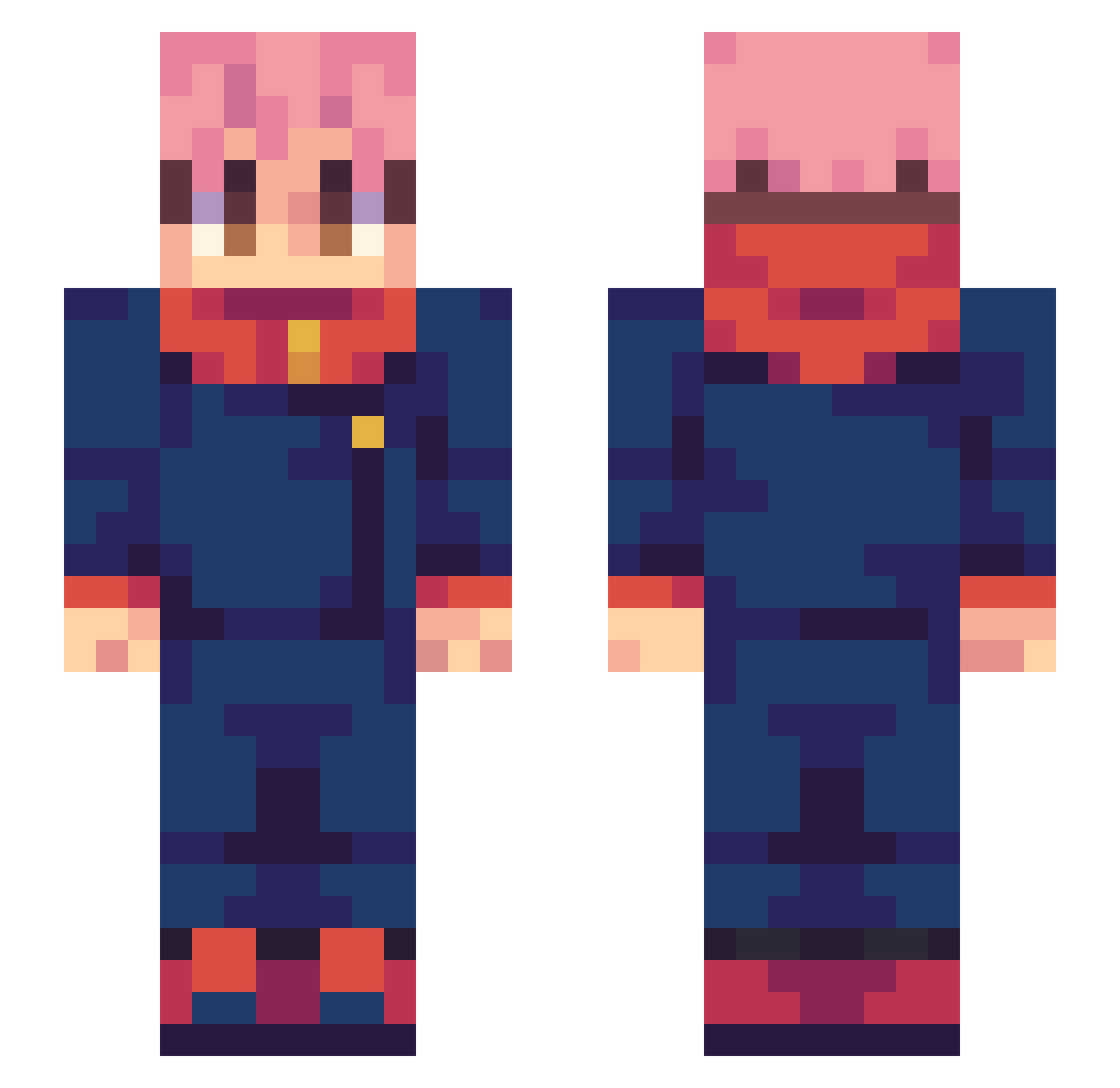 Vincent10204 Minecraft skin, front and back view