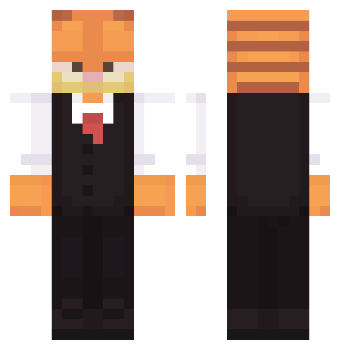 Sticklyman4 Minecraft skin, front and back view