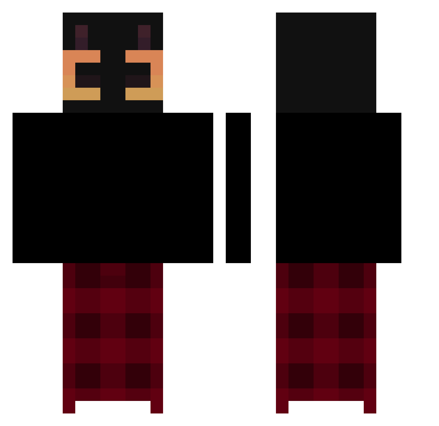 Steveoych Minecraft skin, front and back view