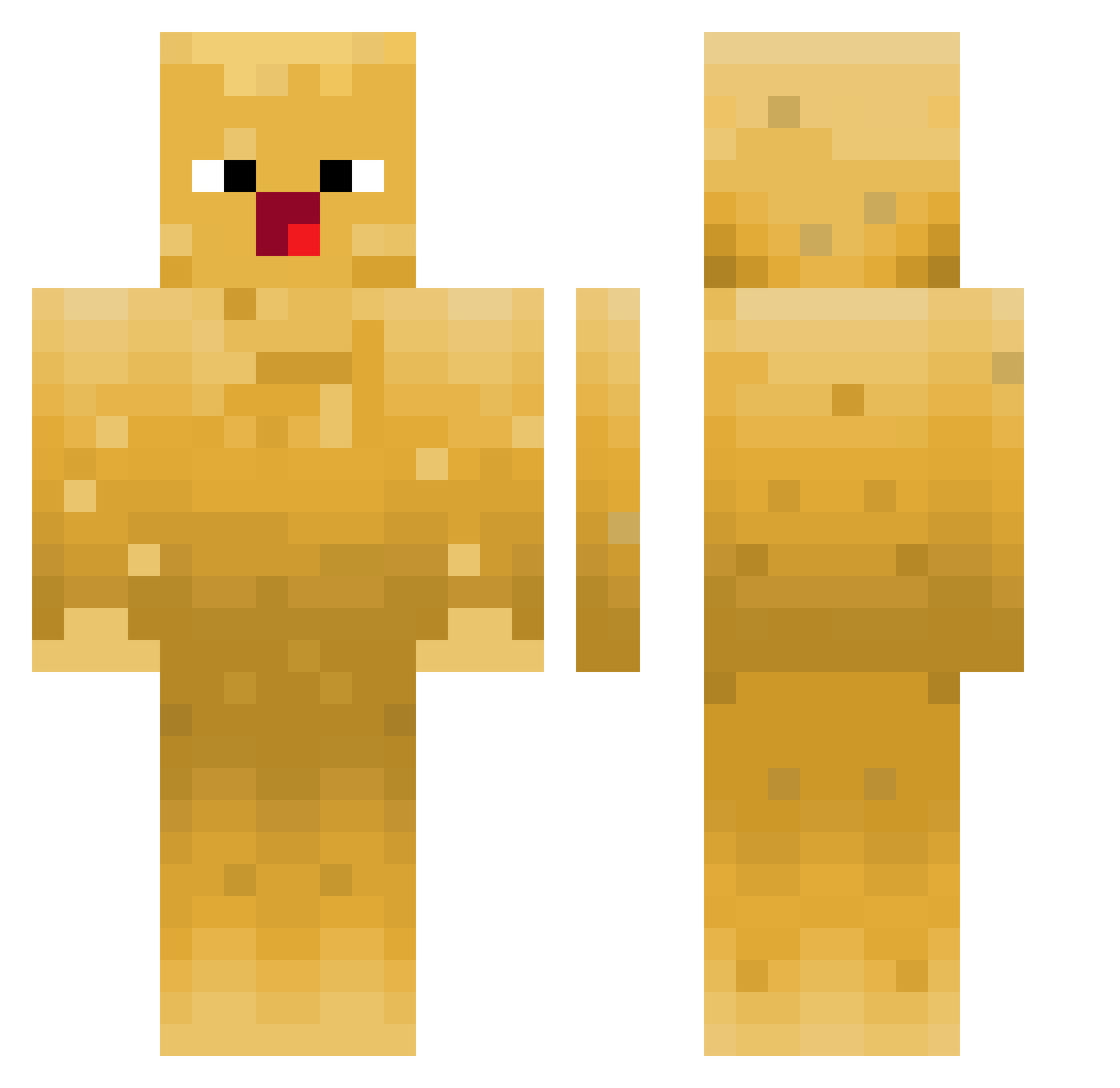 Pohteto Minecraft skin, front and back view