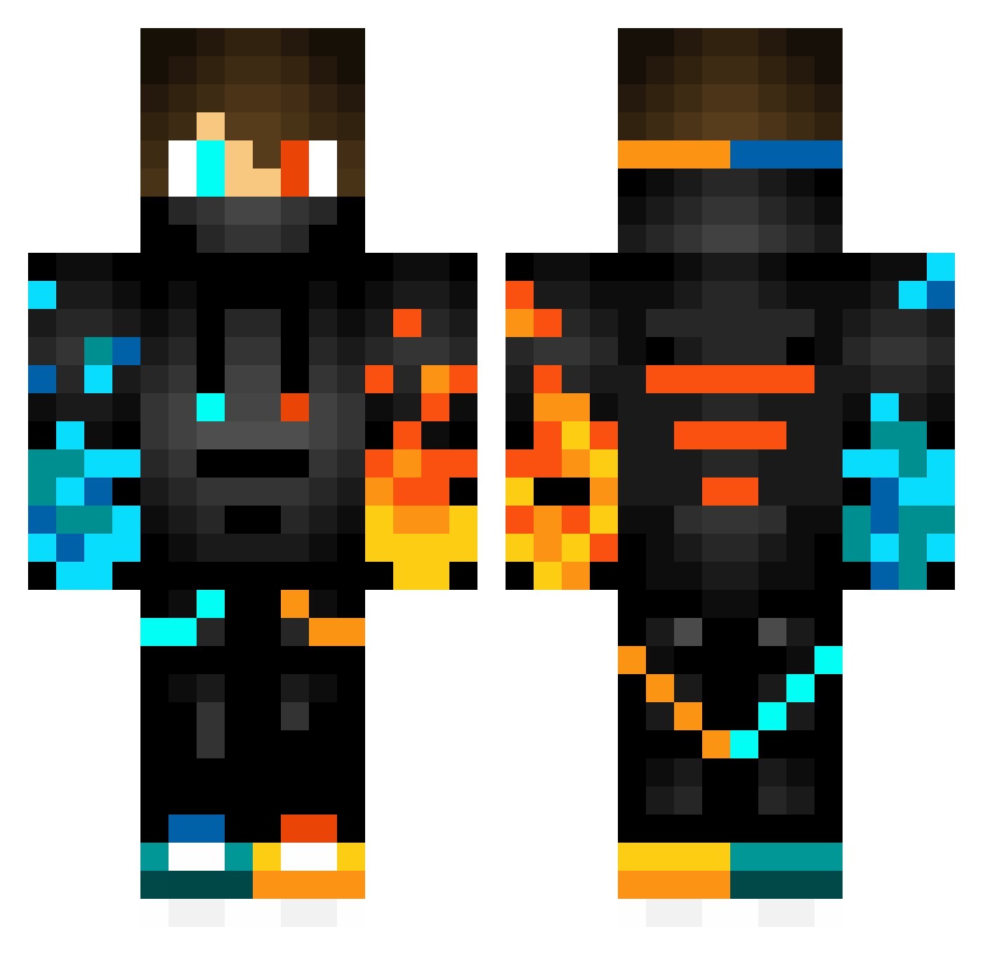 xHeaven Minecraft skin, front and back view