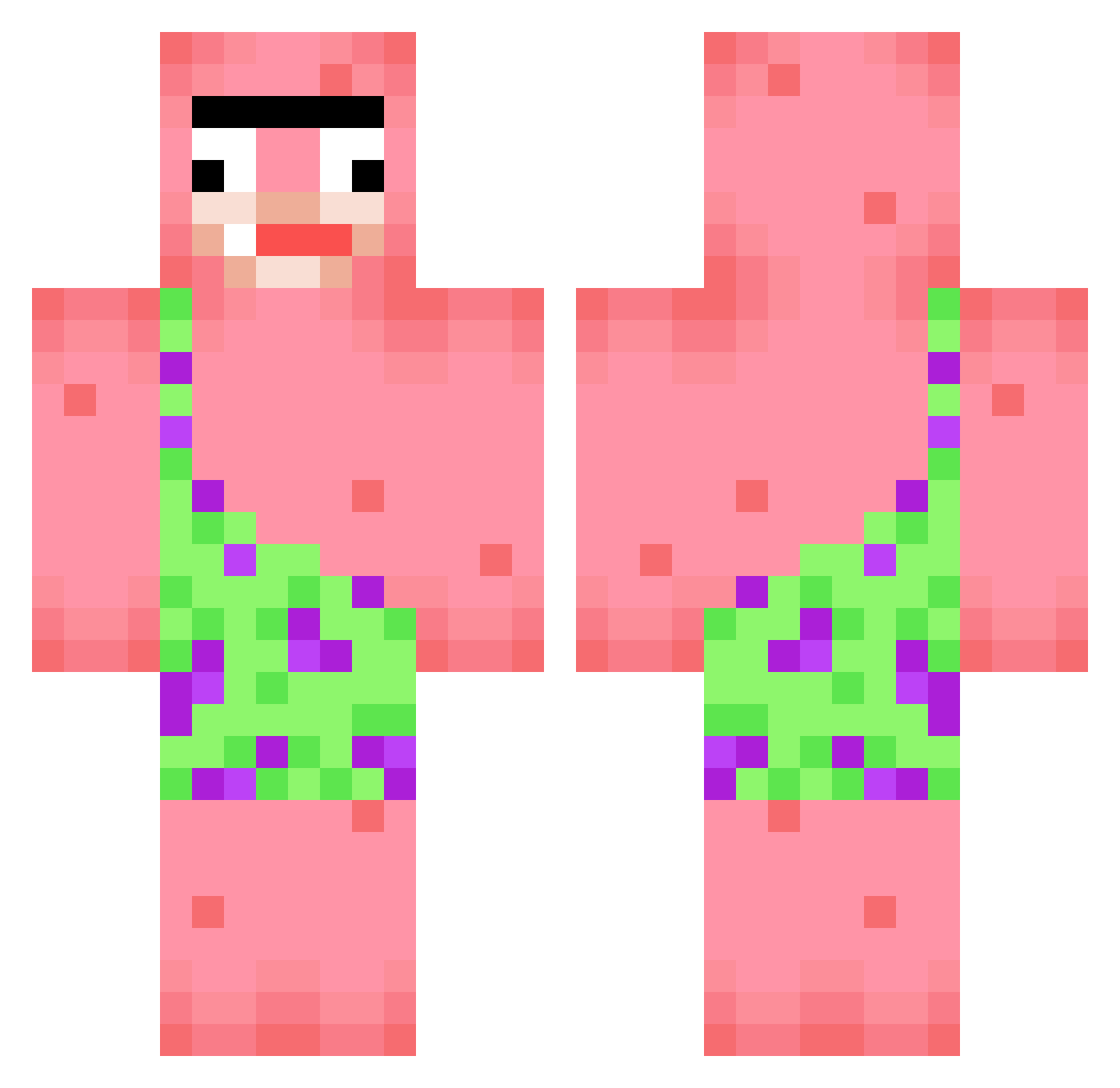 legoation Minecraft skin, front and back view