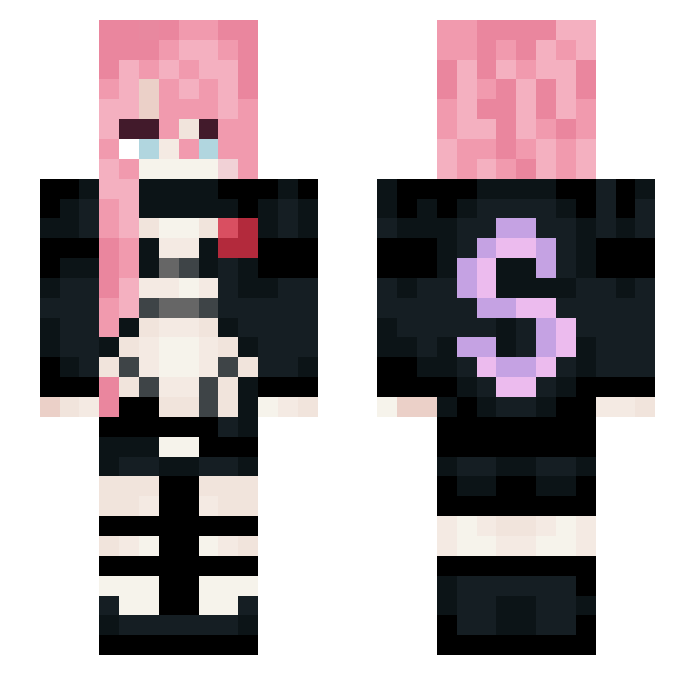 blyuwu Minecraft skin, front and back view