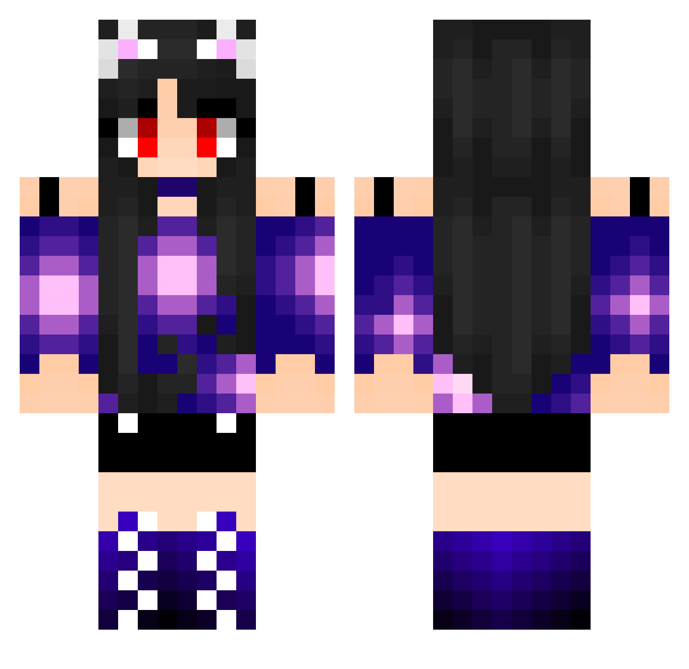 Wobyma Minecraft skin, front and back view