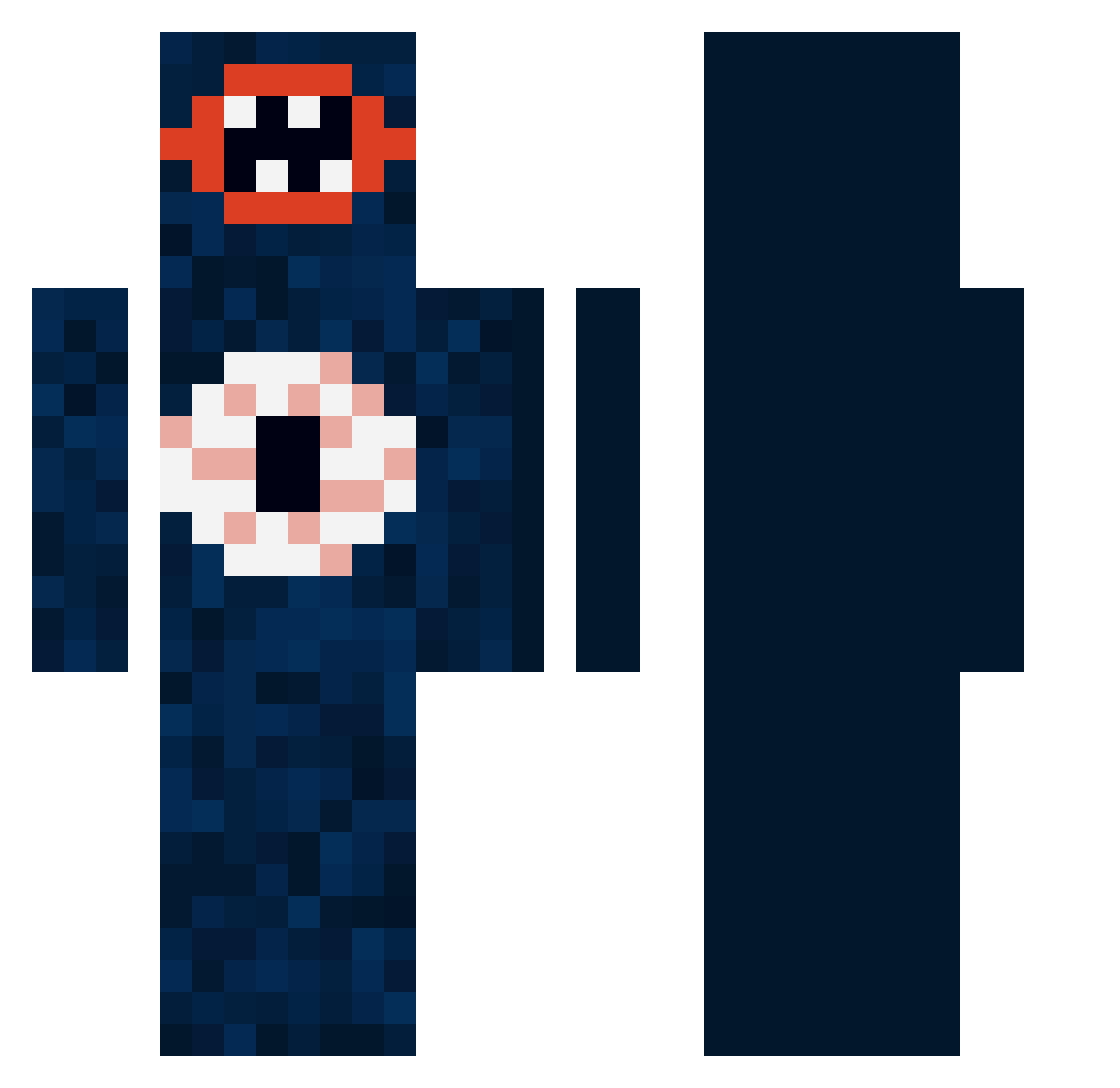 Amphiuma Minecraft skin, front and back view