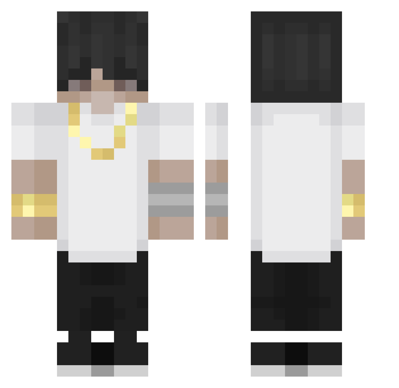 Yohfish Minecraft skin, front and back view